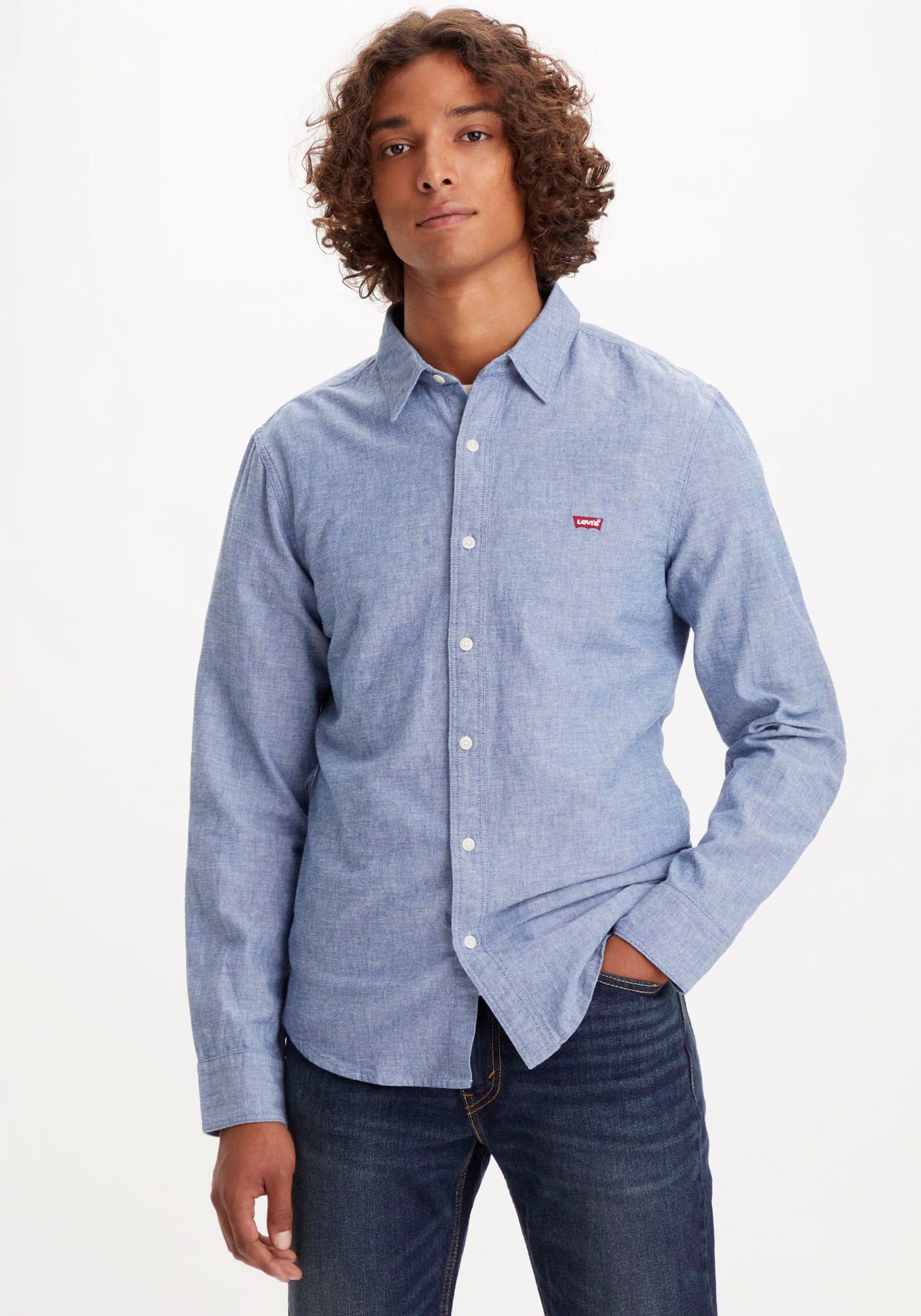 Levis Jeanshemd "BATTERY HM SHIRT SLIM", mit Logobadge