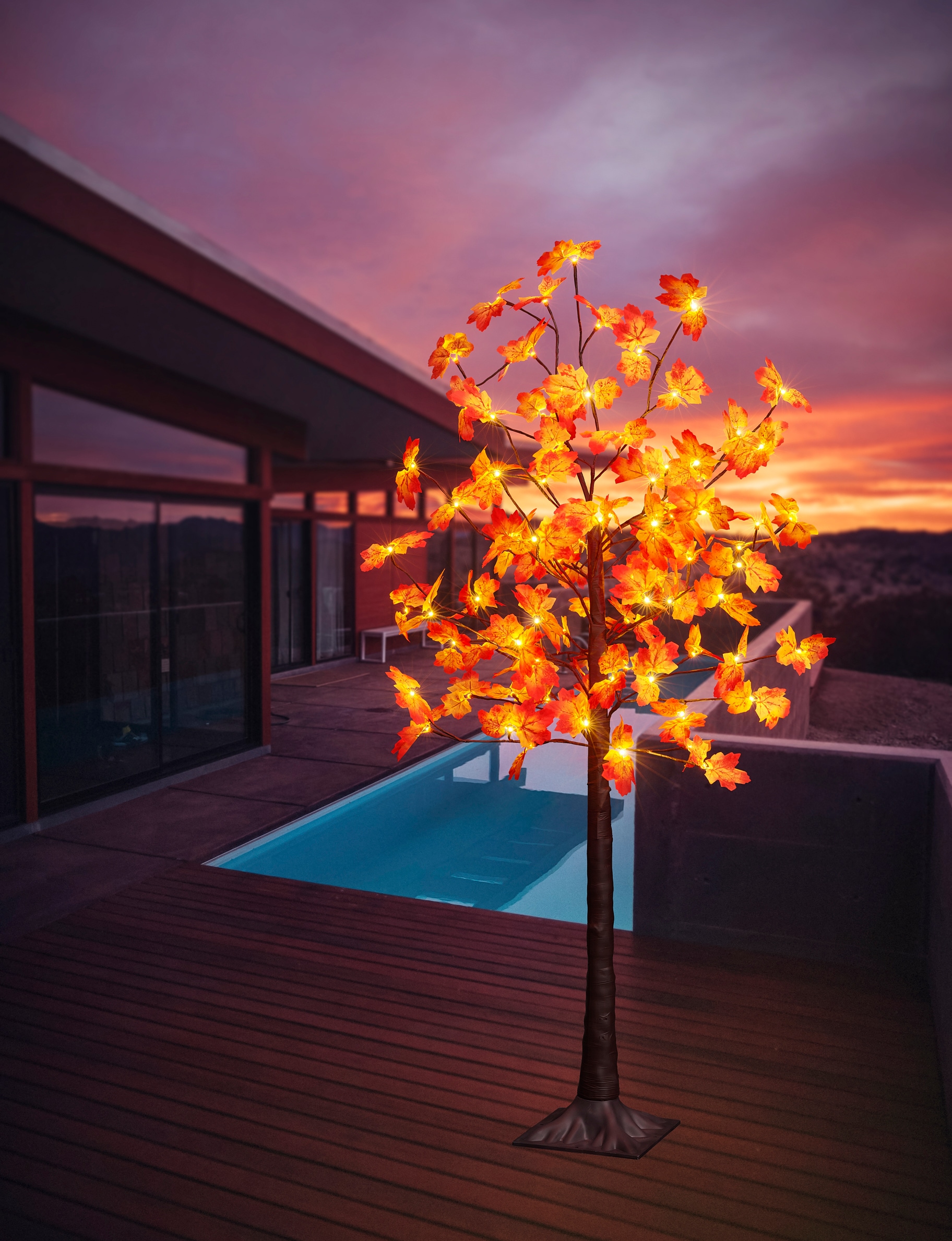 online kaufen Baum Ahornblättern Deko- Beleuchteter LED BAUR »Weihnachtsdeko«, 96 flammig-flammig, Herbstbaum | mit BONETTI