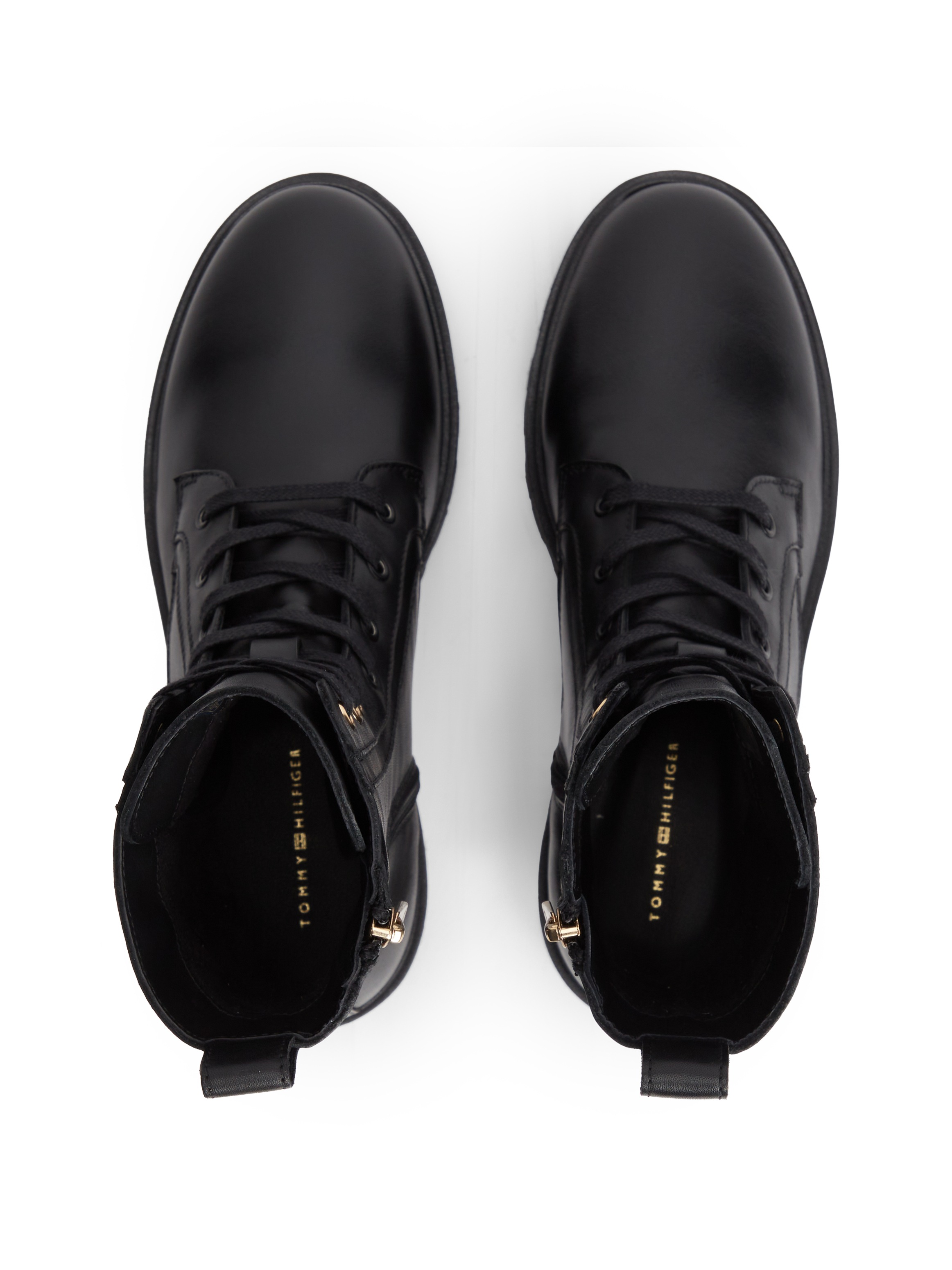 Tommy Hilfiger Schnürstiefelette »TH STUD LEATHER LACE-UP BOOT«  Blockabsatz, Schnürboots mit zusätzlichem Innenreißverschluss
