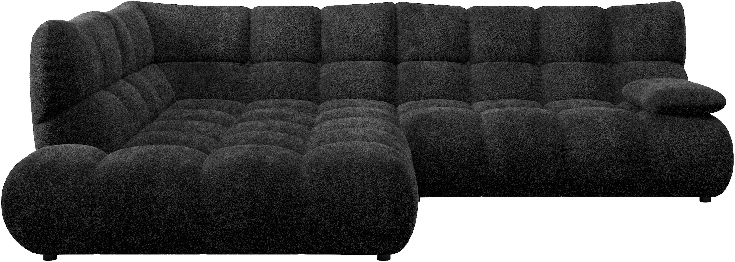 Home affaire Ecksofa "Cozy Bubble, mit klappbarer Armlehne, Breite 289 cm" mit eleganter Steppung, Rundumbezug & weicher Polsterung