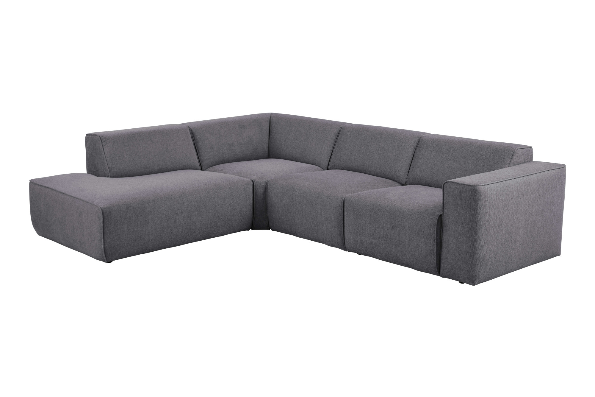 andas Ecksofa »Noord 282 cm mit Ottomane,«, mit Kedernaht, in einem Soft-Touch Bezug