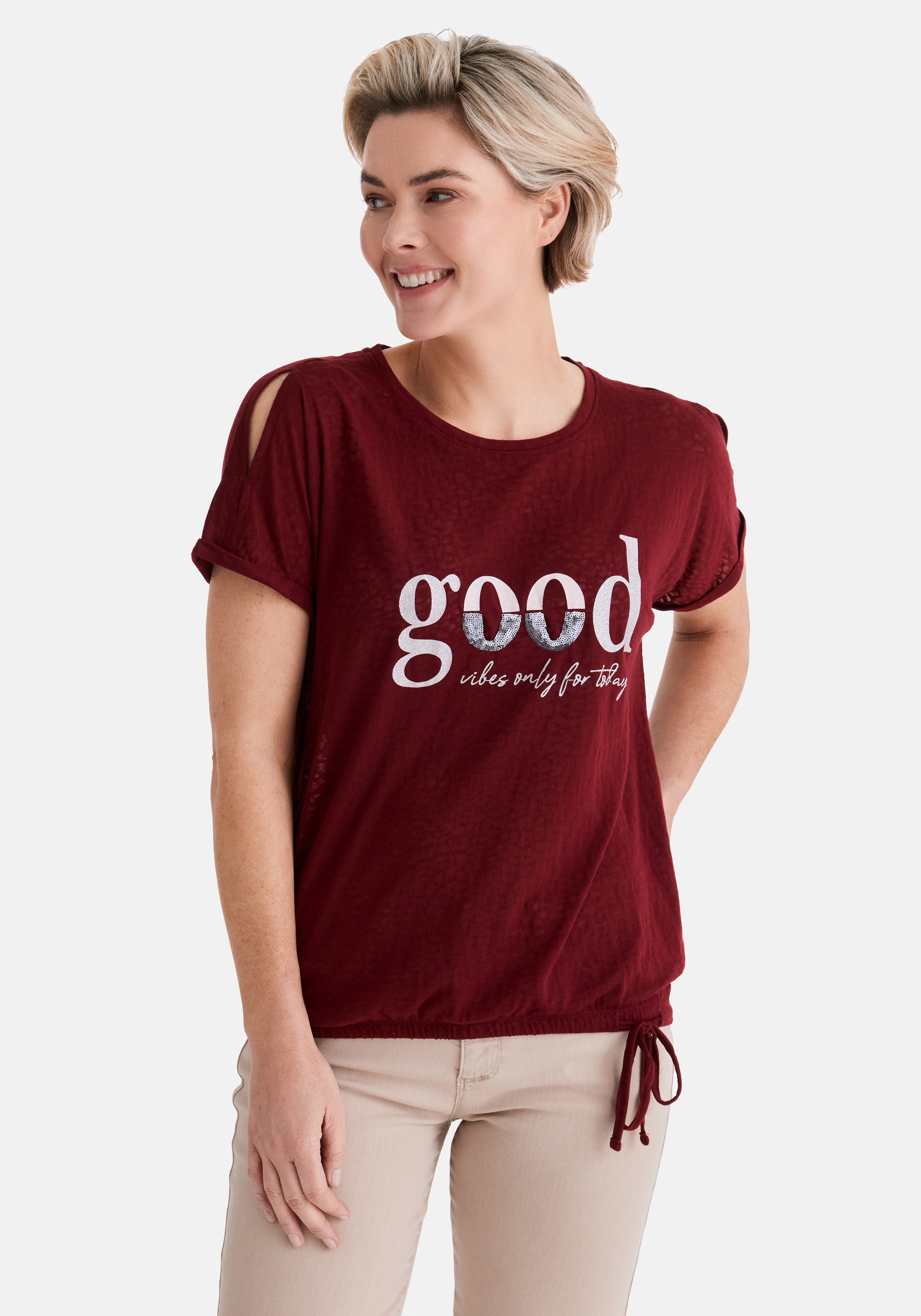 STOOKER WOMEN "STCLEA Print T-Shirt" Regular Fit T-Shirt Spitzen- Shirt für Damen