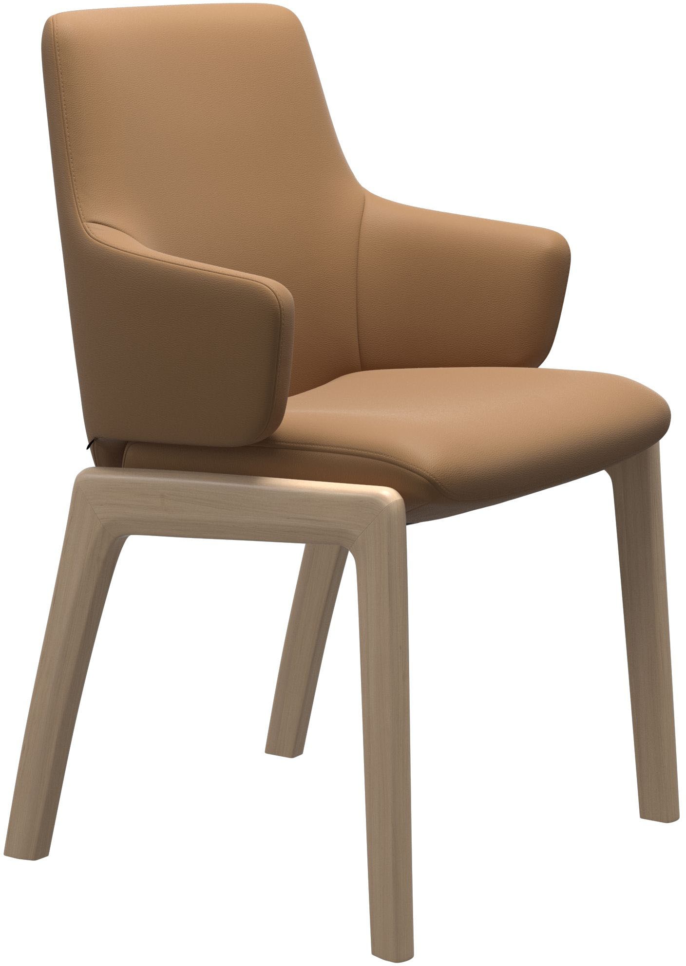 Polsterstuhl STRESSLESS "Laurel", braun (taupe paloma, eiche natur), B:58cm H:92cm T:59cm, Leder PALOMA: PALOMA ist ein durchgefärbtes Semianilin-Möbelleder mit natürlicher Narbung., Stühle, Polsterstuhl, Low Back mit Armlehne, Größe L, mit abgerundeten B 2