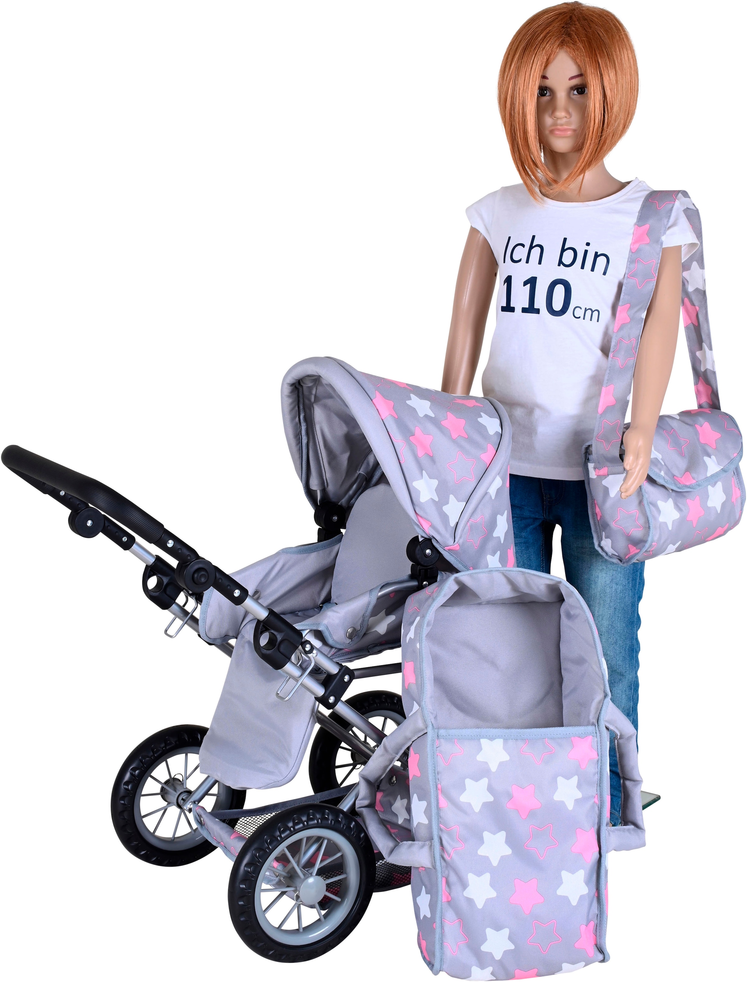 Knorrtoys® Kombi-Puppenwagen »Ruby«, mit Wickeltasche