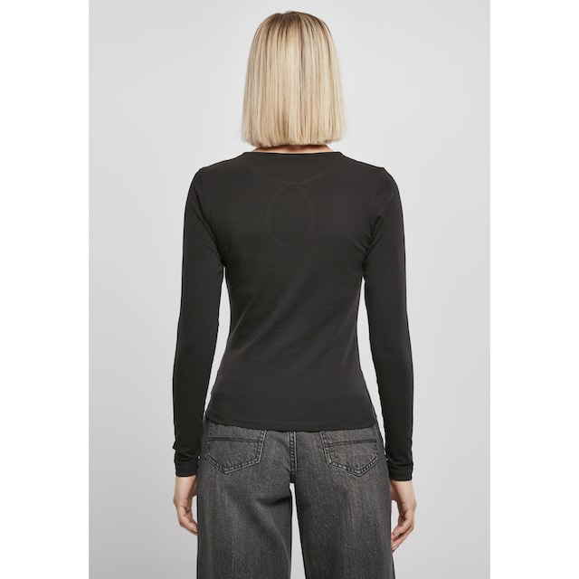 URBAN CLASSICS Langarmshirt »Damen Ladies Organic Keyhole Longsleeve«, (1  tlg.) bestellen | BAUR