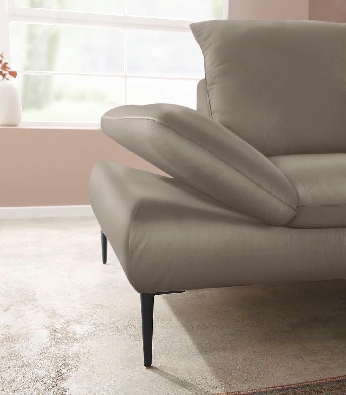 W.SCHILLIG Ecksofa »enjoy&MORE, Designsofa, elegant und bequem, L-Form«, Sitztiefenverstellung, Füße schwarz pulverbeschichtet, Breite 294 cm