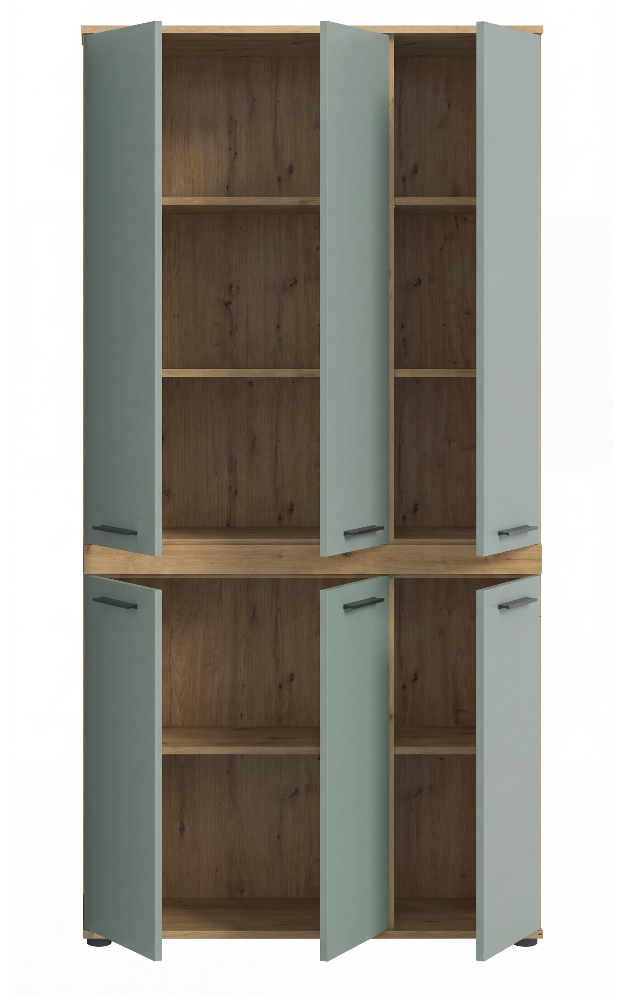 welltime Hochschrank »LUCCA, Breite 90cm, 6 Türen, 10 Fächer, 6 Einlegeböden« Badschrank, Badmöbel, Badezimmer, Universalschrank, Mehrzweckschrank