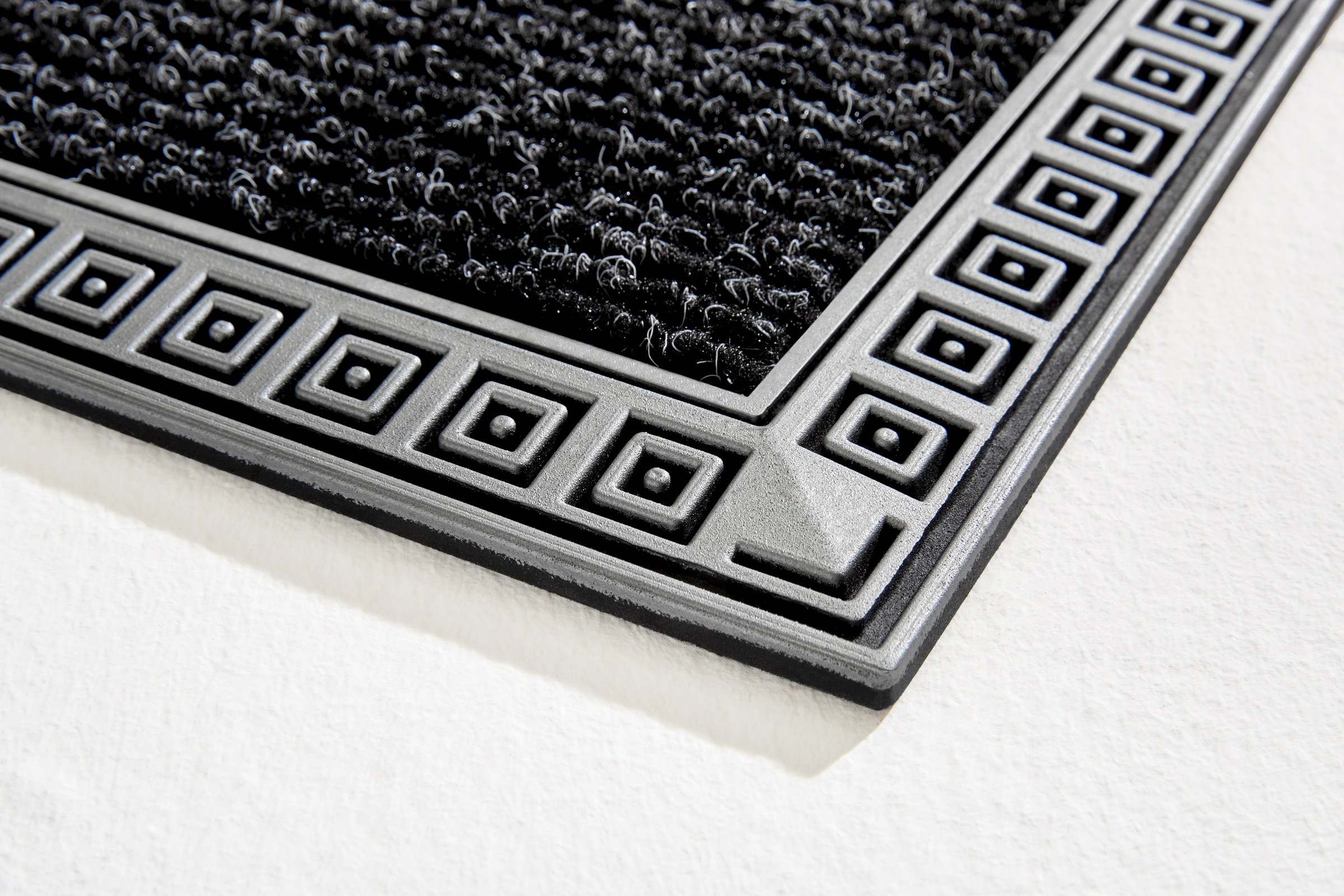 Home2Fashion Fußmatte »CenterClean XL - Squares«, rechteckig, 8 mm Höhe, schmale Schmutzfangmatte, robust, In- und Outdoor geeignet