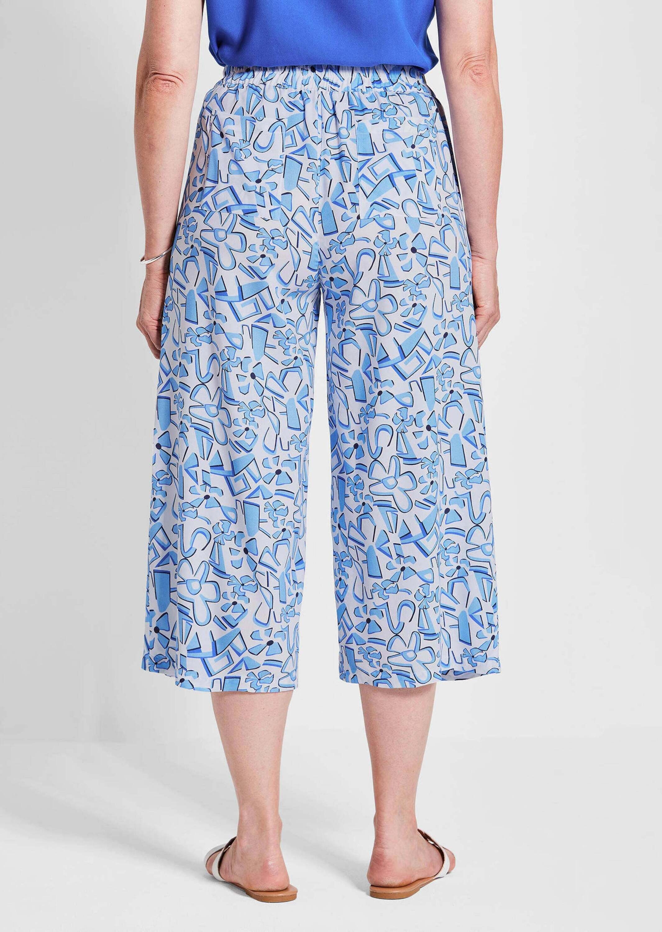 GOLDNER Schlupfhose »Kurzgröße Weite Schlupfhose VERA mit Print«