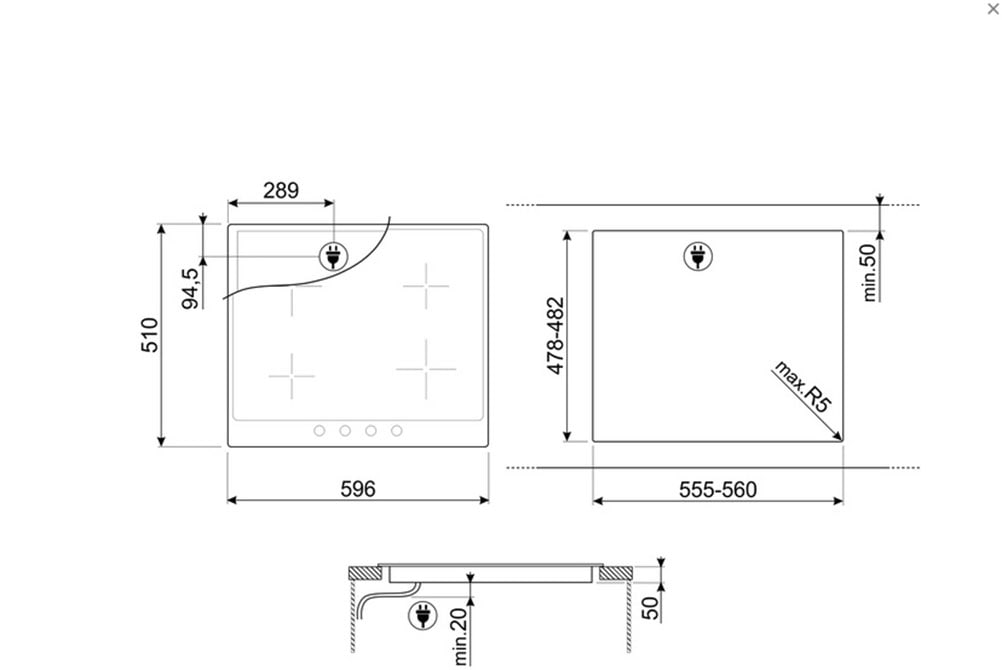 Smeg Induktions-Kochfeld »SI764AOM«