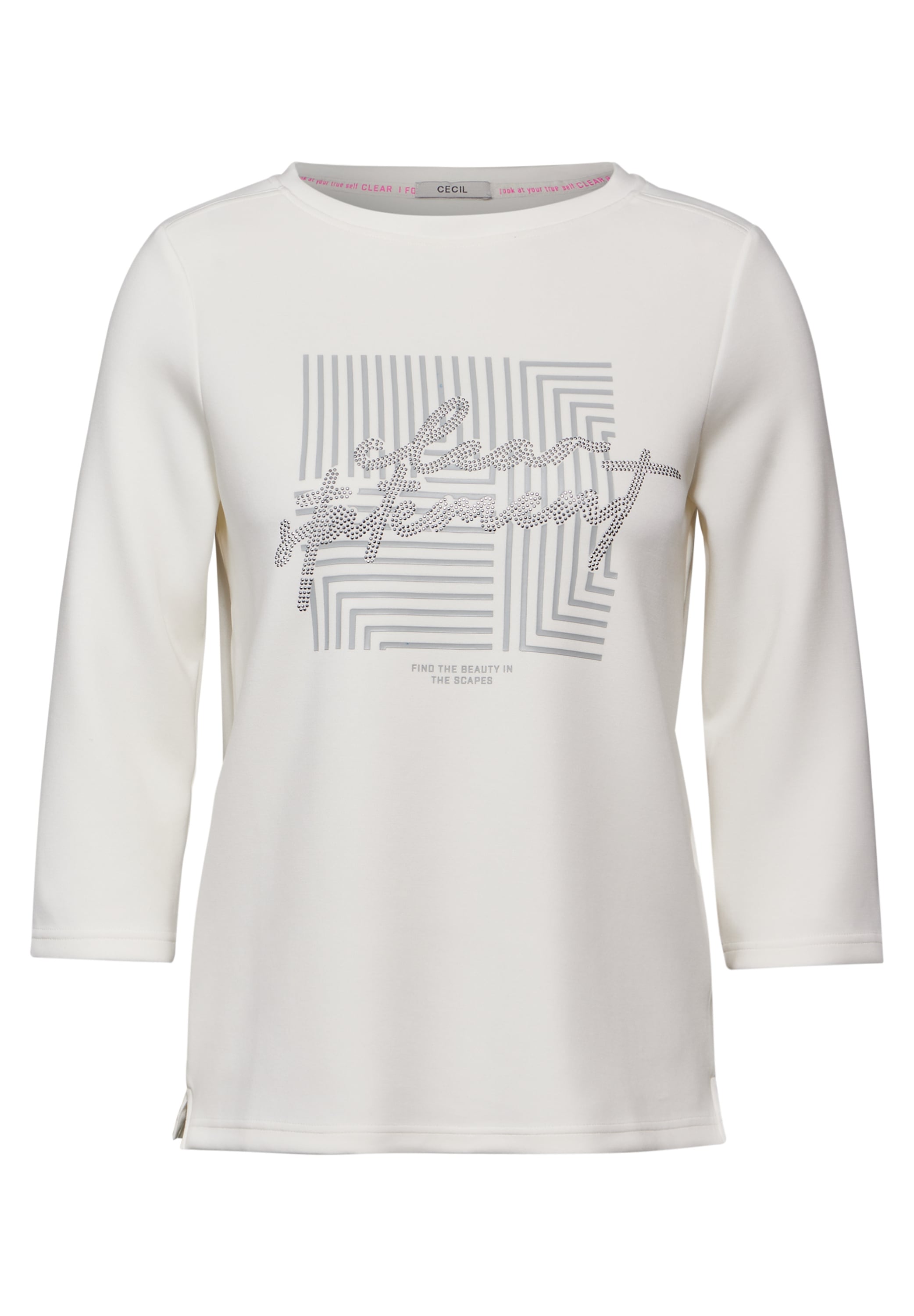 Cecil 3/4-Arm-Shirt, mit U-Boot-Ausschnitt