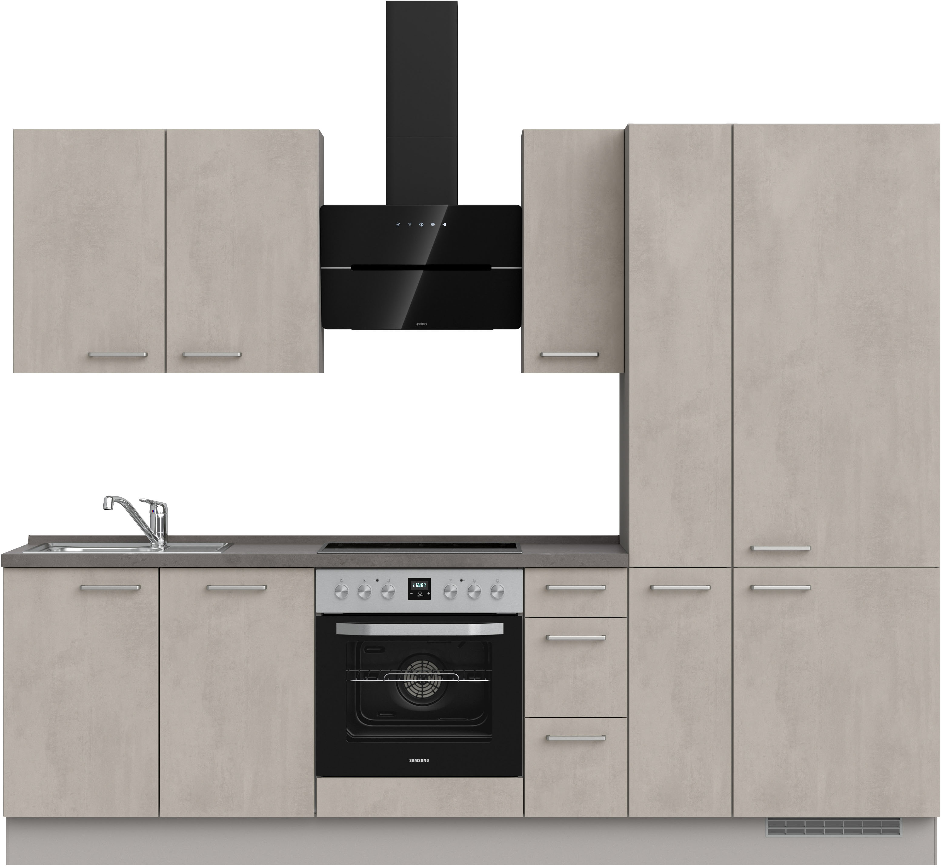 nobilia Küchenzeile ""Riva II", NEU: individuell anpassbar mit gratis Profi-Beratung" vormontiert, Breite 270 cm, Ausrichtung wählbar, wahlw. mit E-Geräten