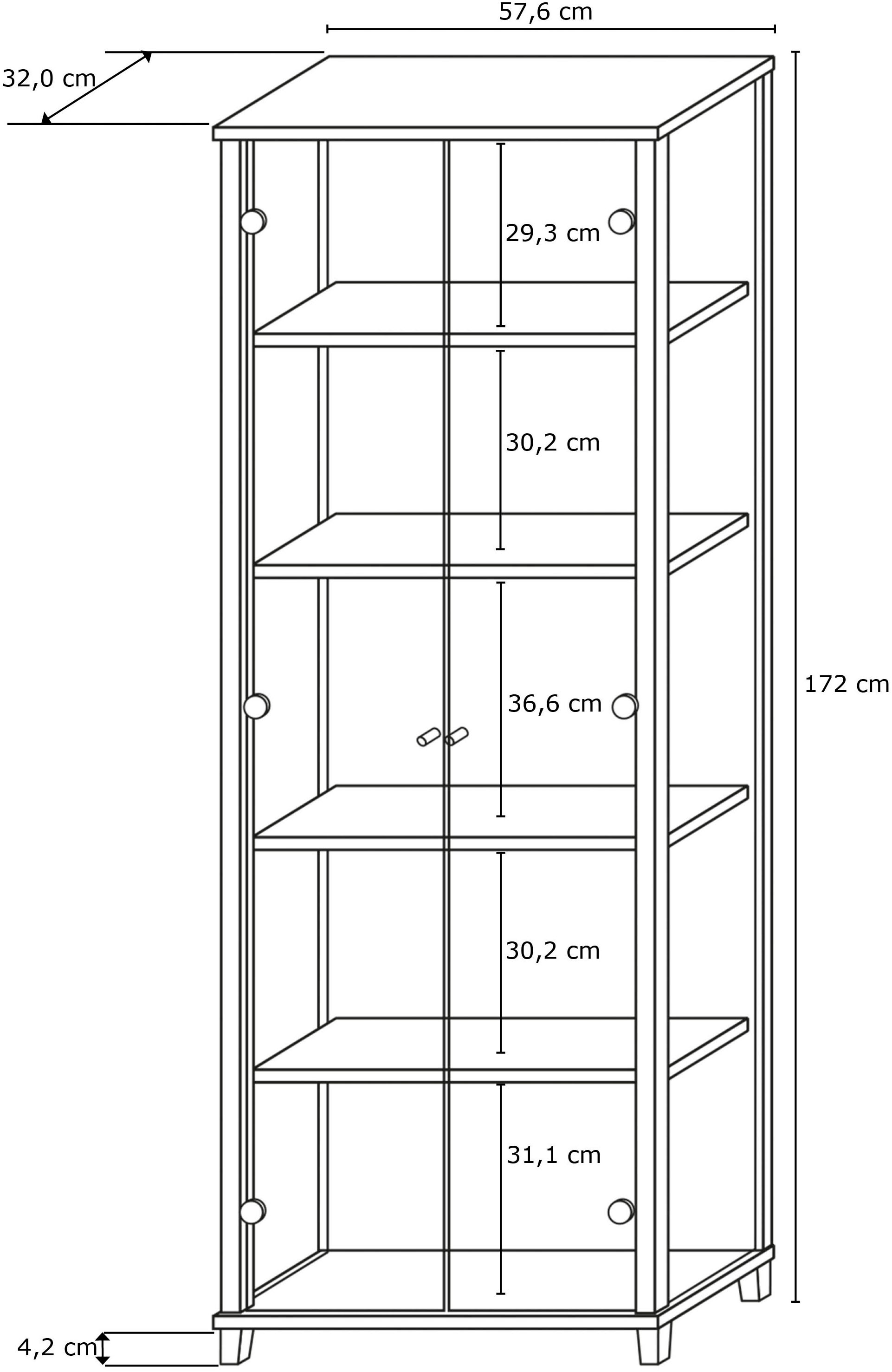 fif möbel Vitrine »OPTIMA«, Standvitrine, Vitrinenschrank, Glasvitrine, Sammlervitrine