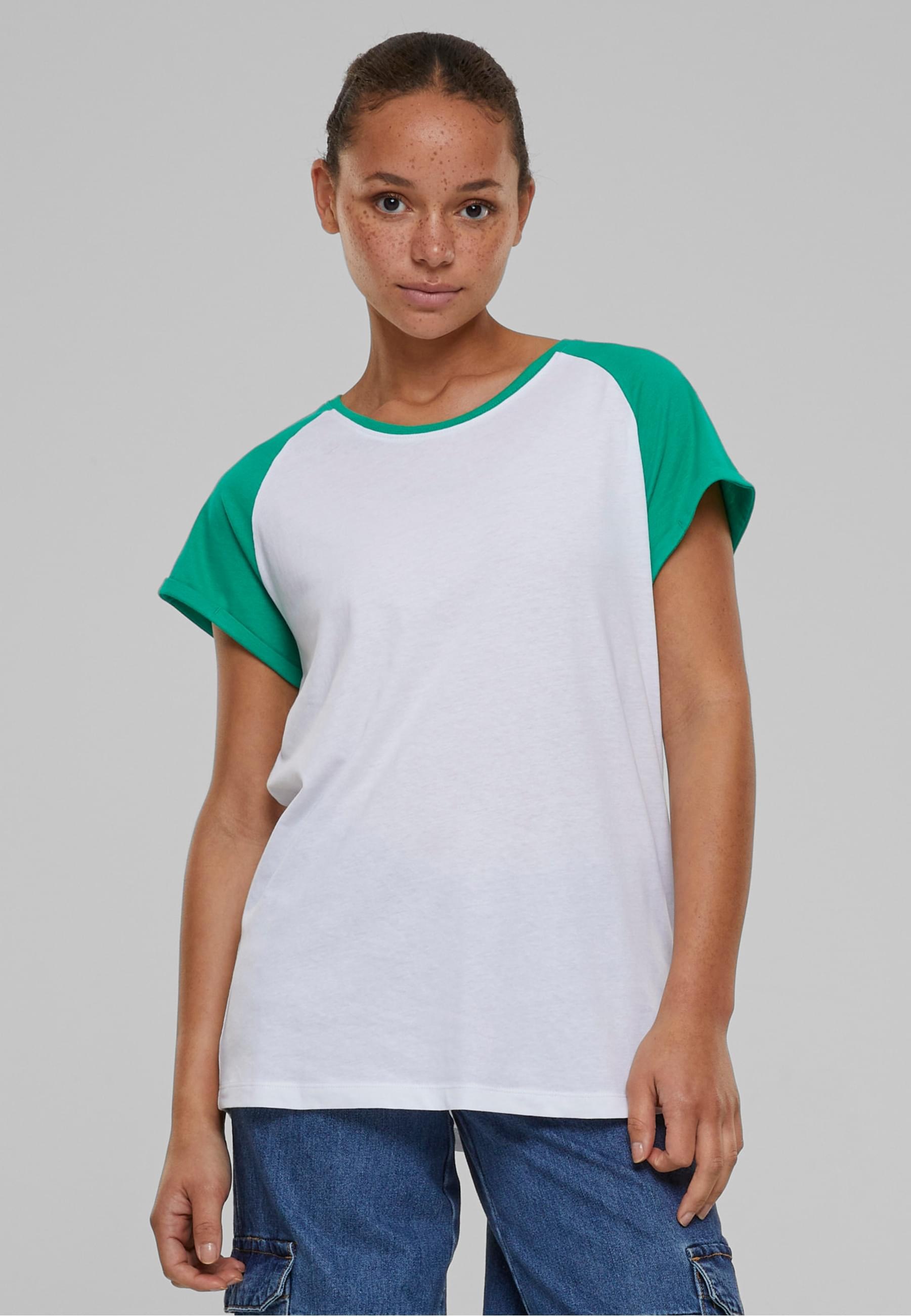 URBAN CLASSICS Kurzarmshirt »Urban Classics Damen Ladies Contrast Raglan Tee«, (1 tlg.)