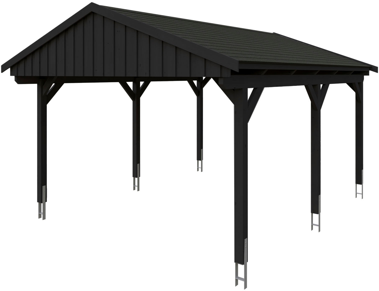 Einzelcarport SKANHOLZ, grau, Carports, "Fichtelberg"