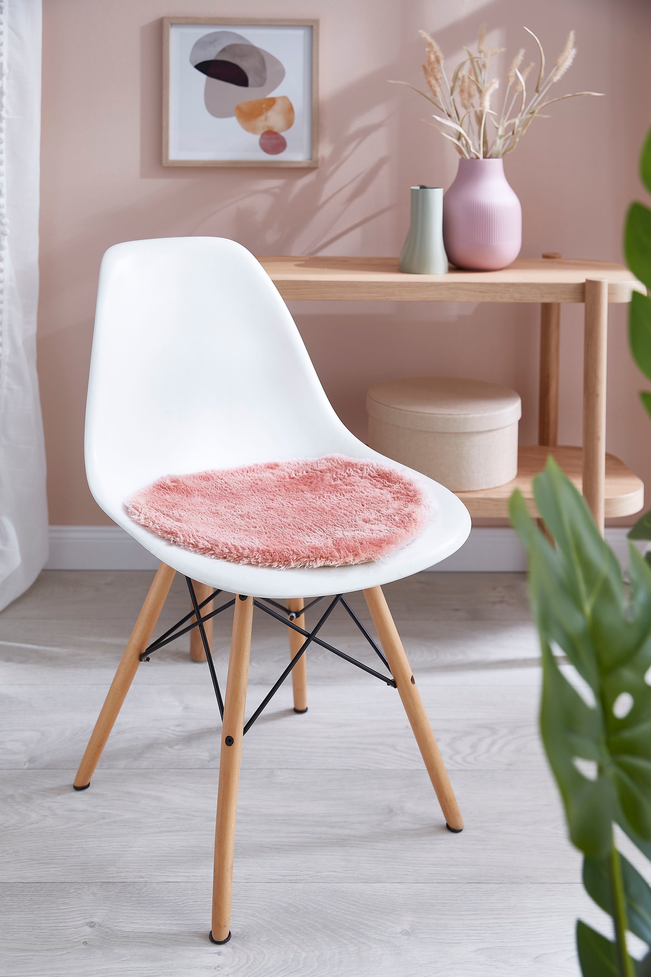 Andiamo Sitzkissen "Sitzauflage Lamm-Fellimitat", Kunstfell, rund, Ø 40 cm, günstig online kaufen