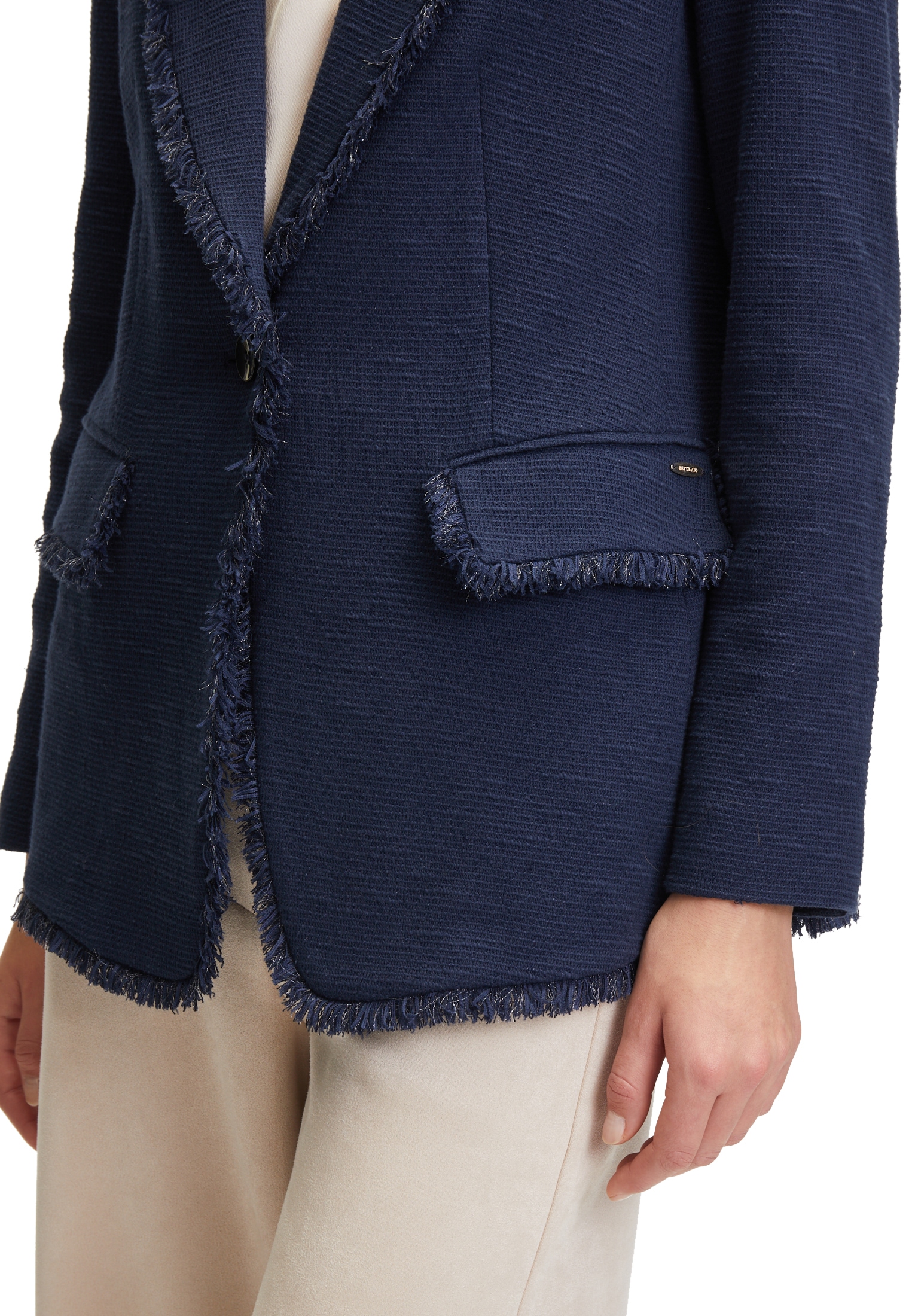 Betty&Co Longblazer »Betty & Co Damen Businessblazer mit Fransen«, Fransen