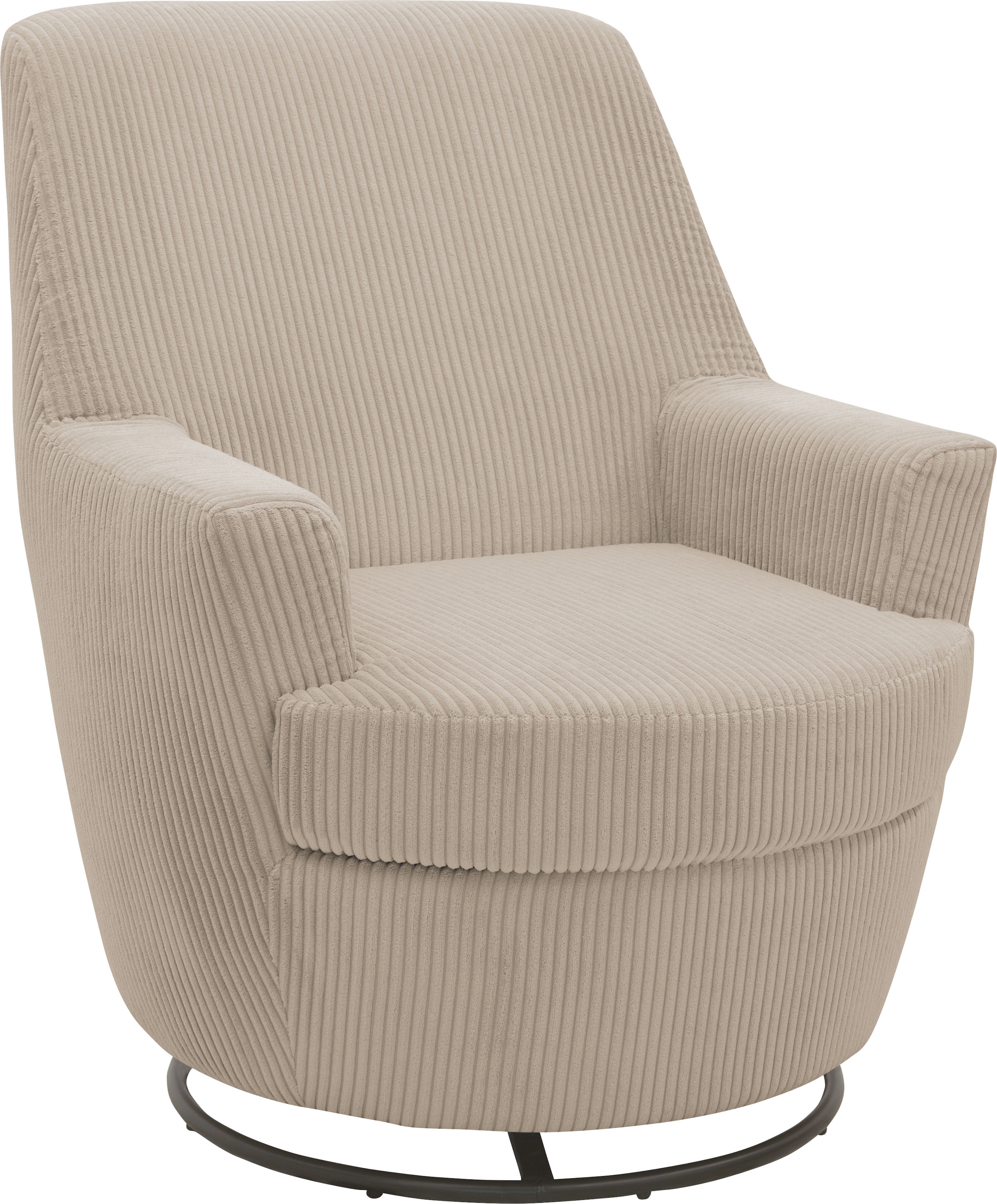 INOSIGN Drehsessel »HETTY, Drehsessel mit Wippfunktion und Hocker; Lesesessel, Armsessel«, (Set, 2 St.), mit Dreh/Wippfunktion, mit Federkern, in Cord und Microfaser