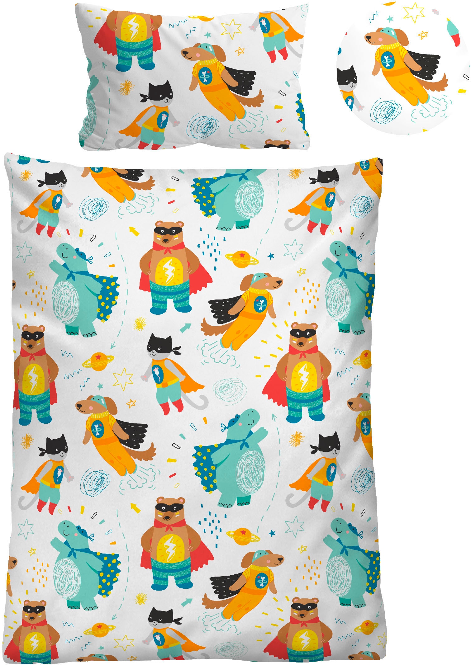 Biberna Kinderbettwäsche "Yuna" 2 Stk. hautfreundlich, kühlend, mit Reißver günstig online kaufen