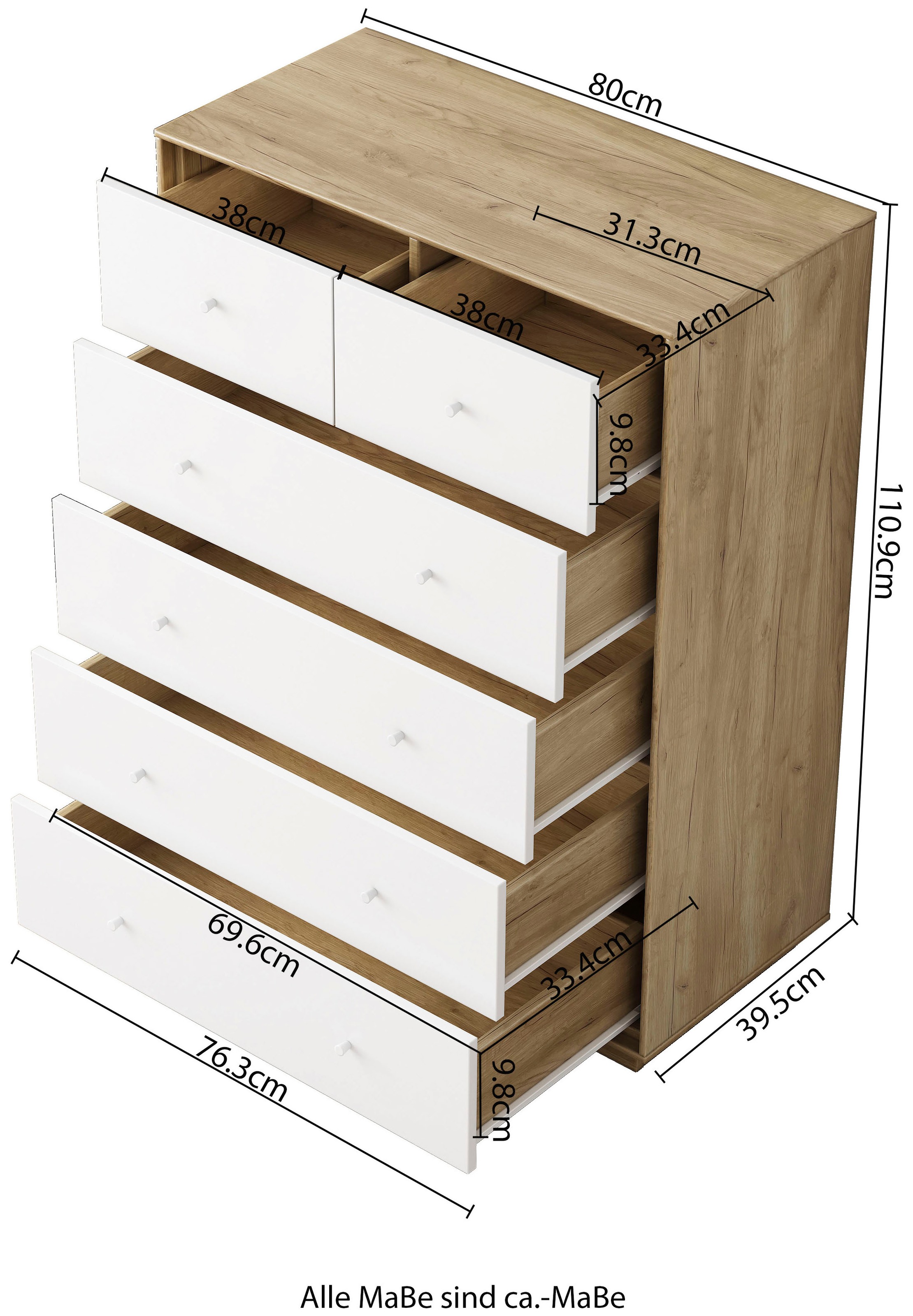 OTTO home Kommode »Blaire« kratzfeste Melaminoberfläche, ABS-Kanten und FSC-zertifiziertem Holz