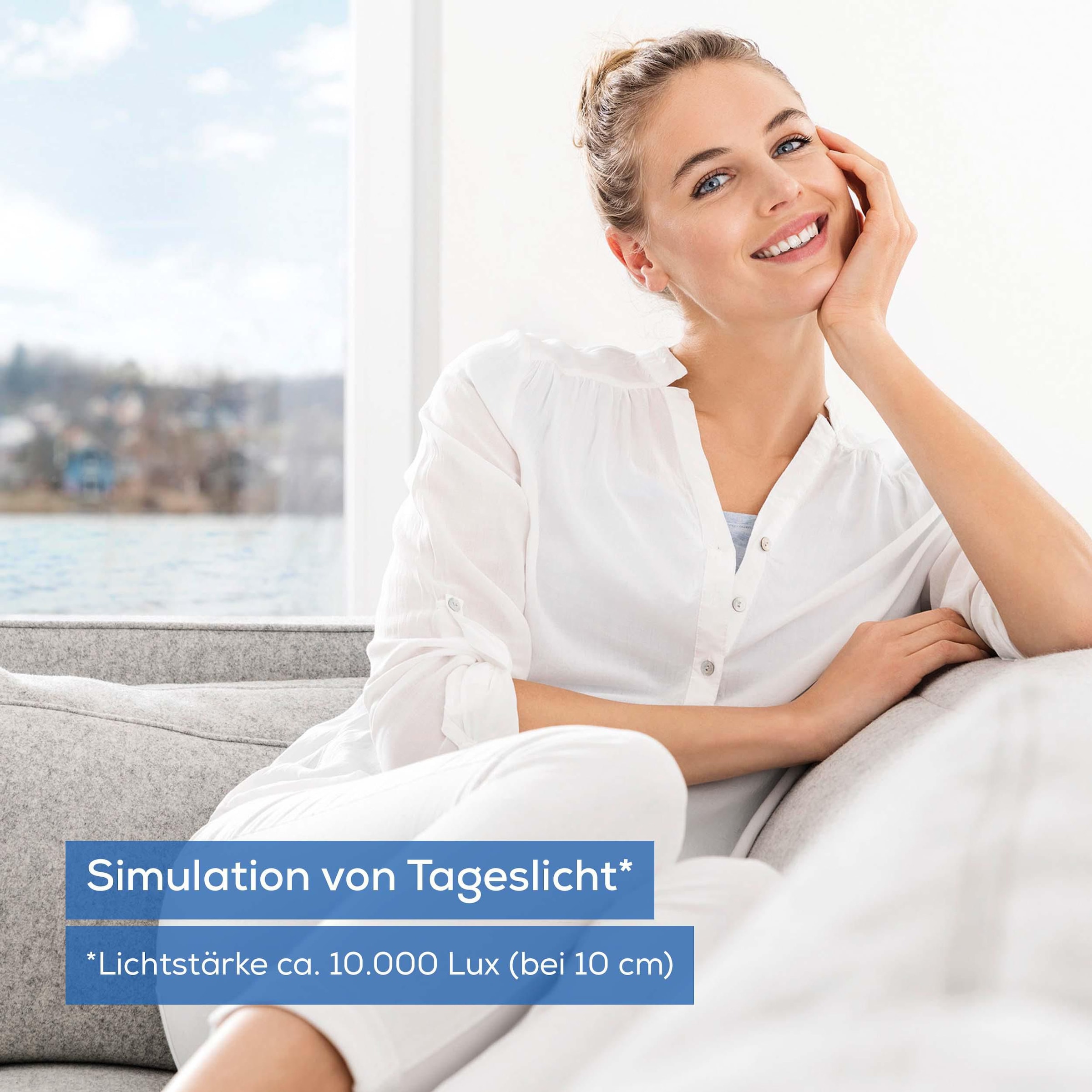 BEURER Tageslichtlampe »TL 100 mit 10.000 Lux Lichtstärke bei 10 cm Abstand«, Stimmungslicht mit Farbwechselfunktion, Timer, Dimmer, Medizinprodukt