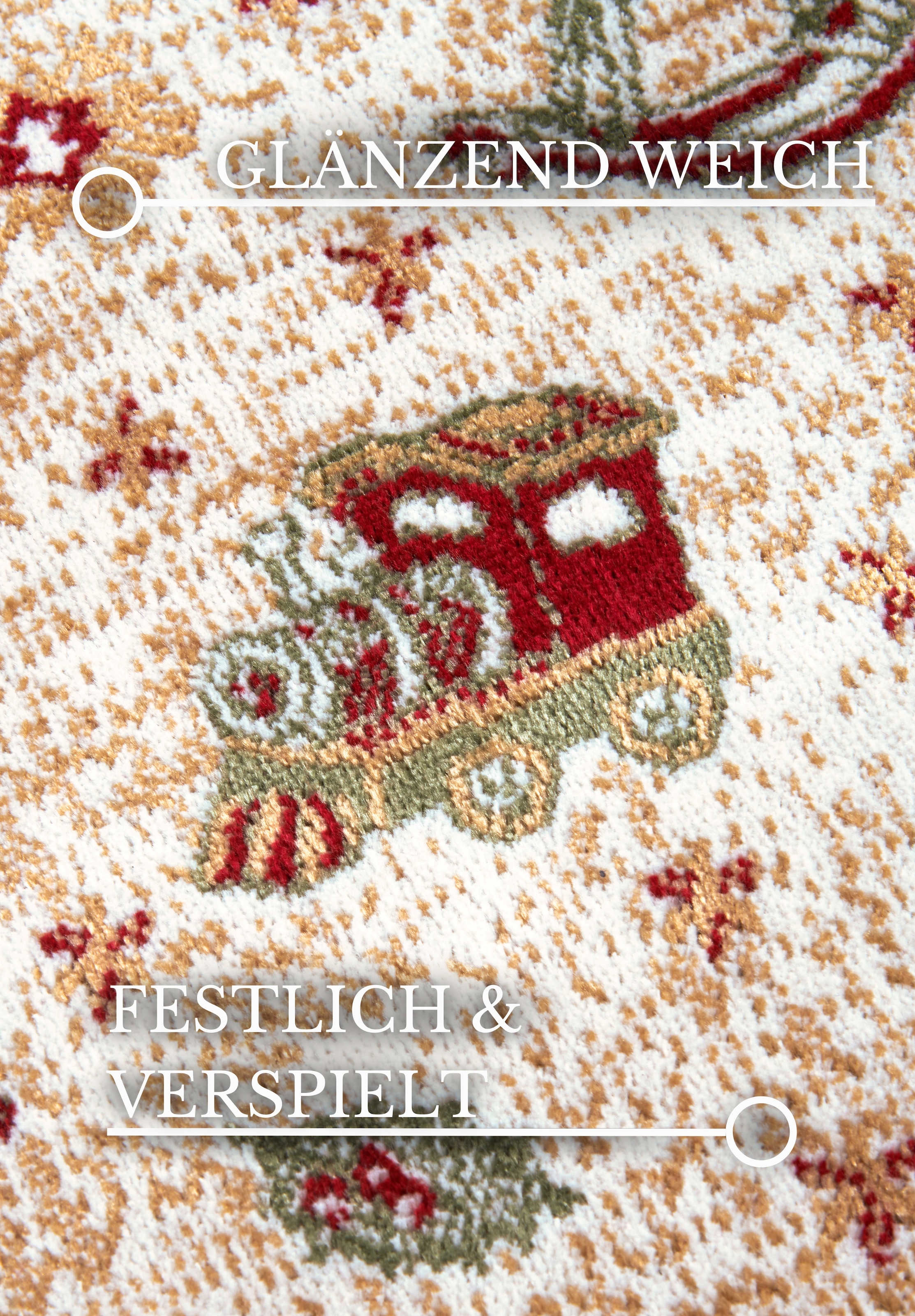 Villeroy & Boch Teppich »Nostalgic Shine Toy's Delight, eckig, rund und Läufer«, rechteckig, 6 mm Höhe, Weihnachten, Wohnzimmer, Flur, Geschenk, Toys Delight, Dekoration