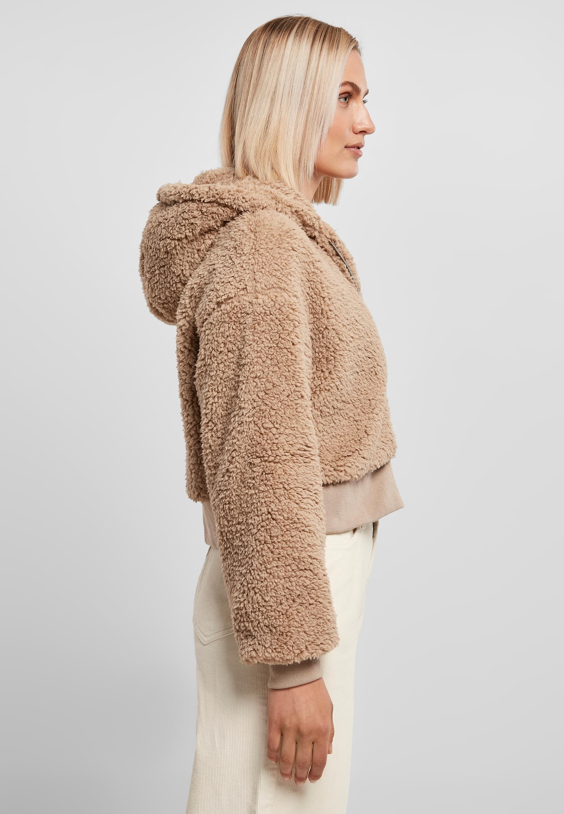 URBAN CLASSICS Allwetterjacke »Urban Classics Damen Ladies Short Oversized Sherpa Jacket«, (1 St.), mit Kapuze