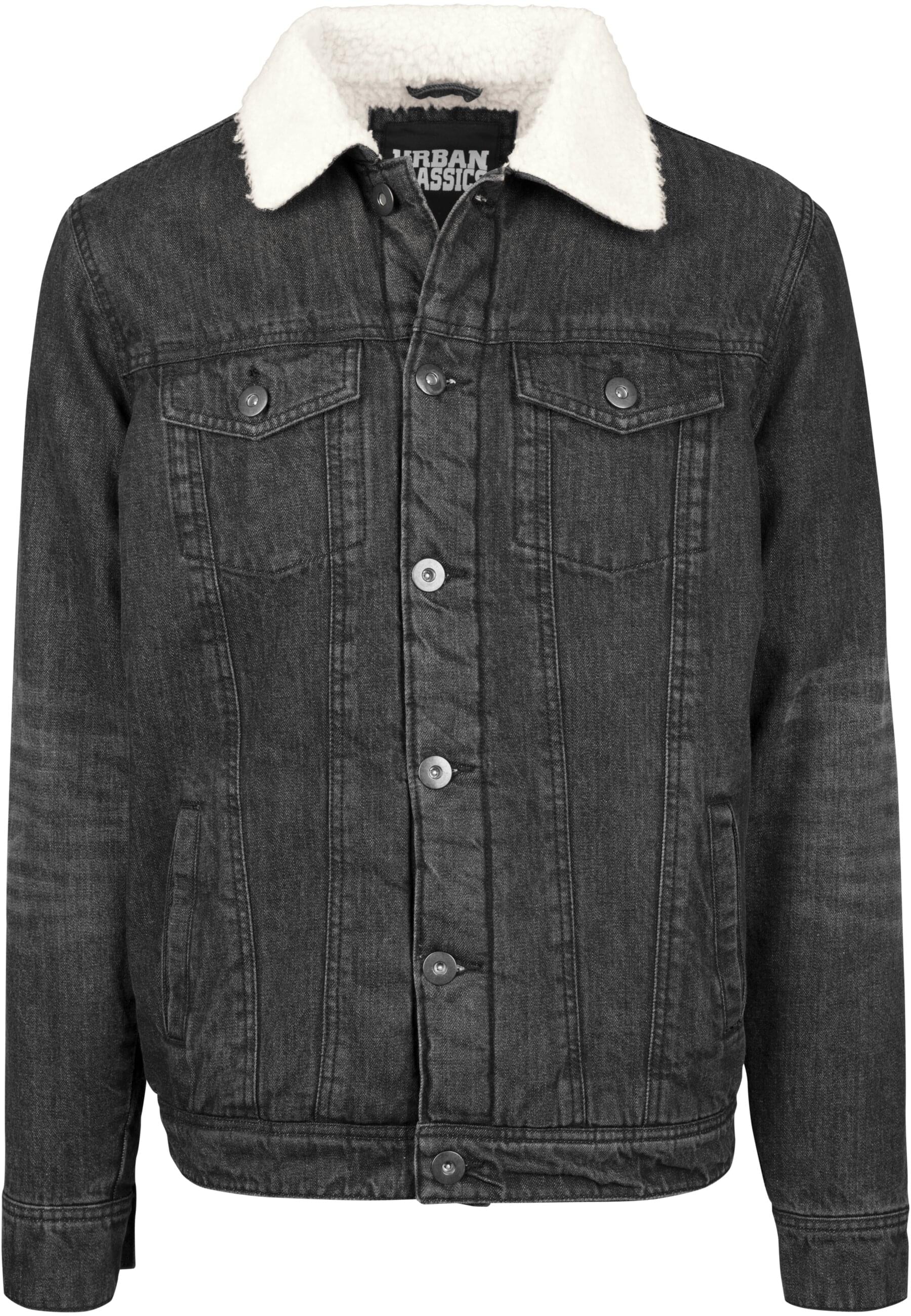 Allwetterjacke »Urban Classics Herren Sherpa Denim Jacket«, (1 St.), ohne Kapuze