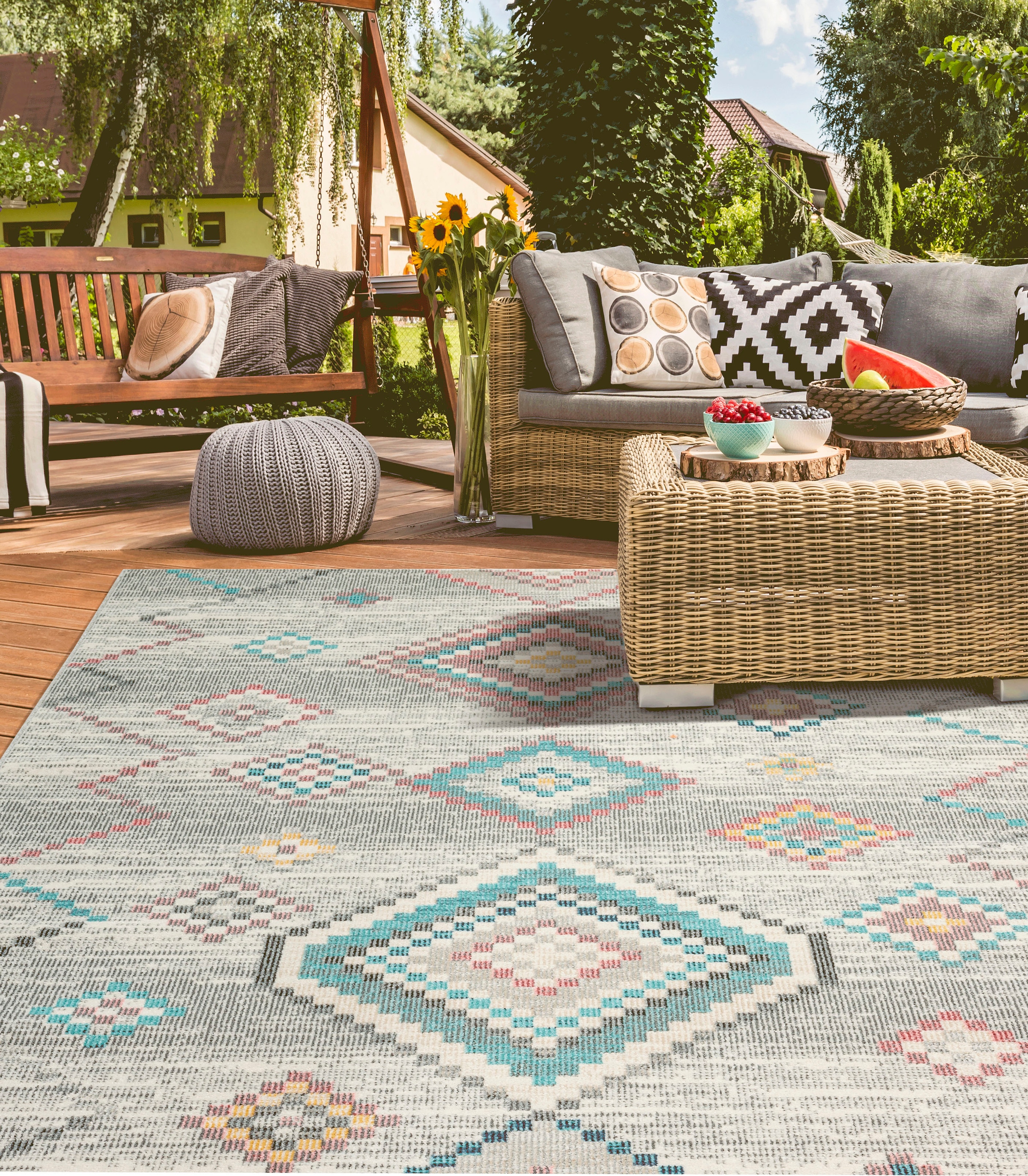 merinos Teppich "Salsa Outdoor 54509" rechteckig 4 mm Höhe In- und Outdoor günstig online kaufen