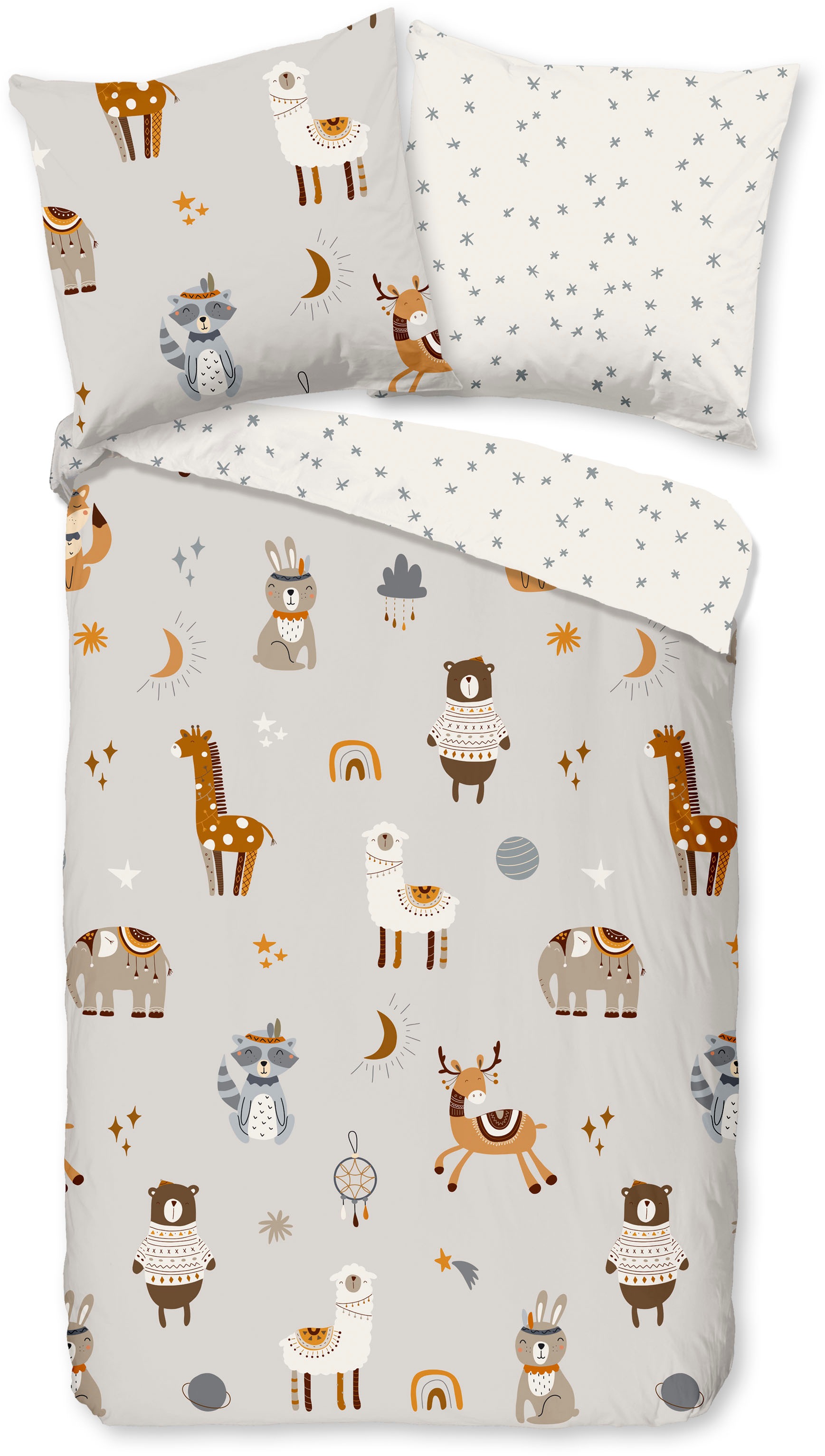good morning Kinderbettwäsche "Woody" 2 Stk. tlg. Baumwolle, 135x200, Reißv günstig online kaufen