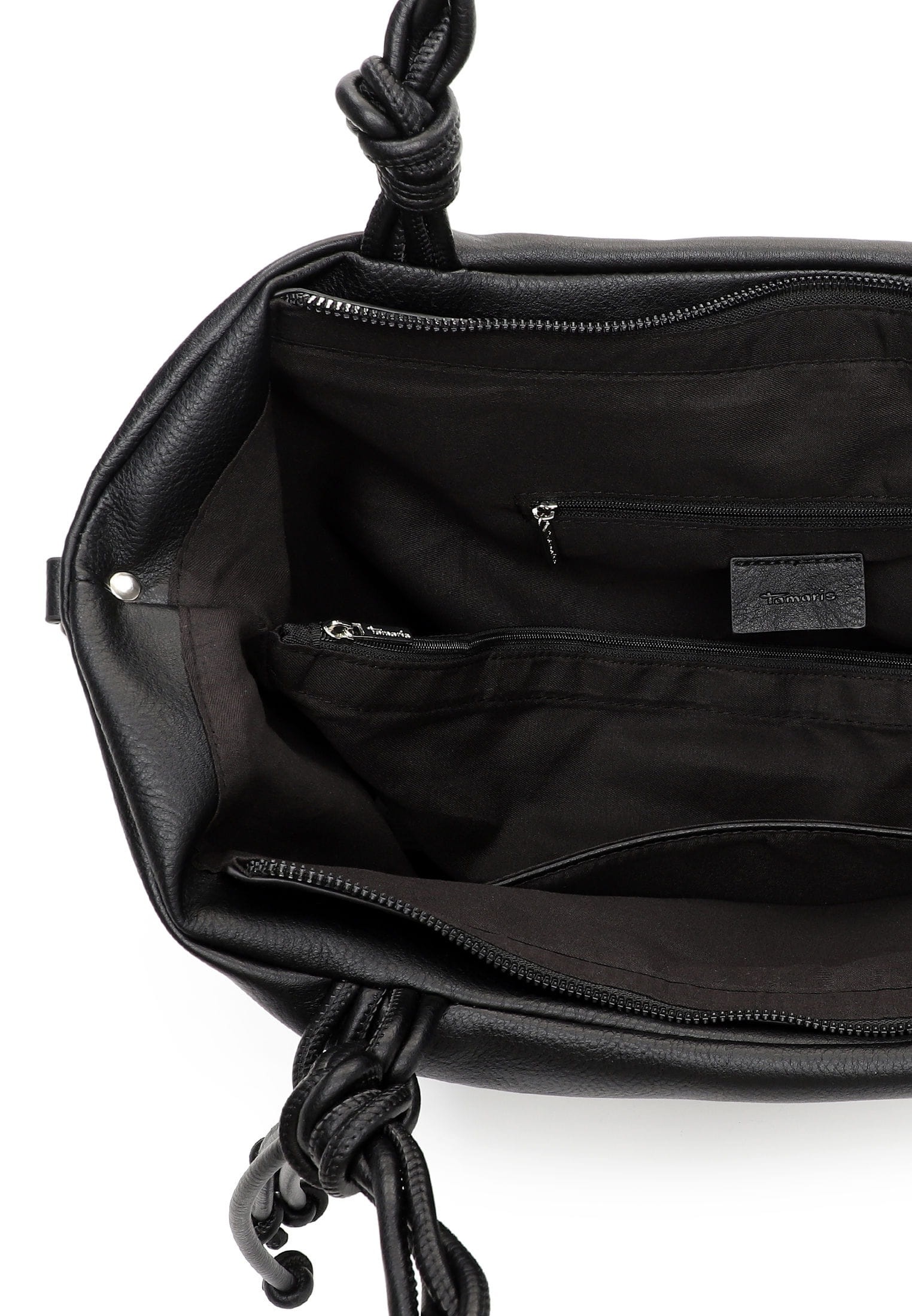 Shopper TAMARIS "Shopper TAS Keona", Damen, Gr. B/H/T: 50cm x 28cm x 17cm 0, schwarz (schwarz 100), Polyurethan, Taschen Shopper 3
