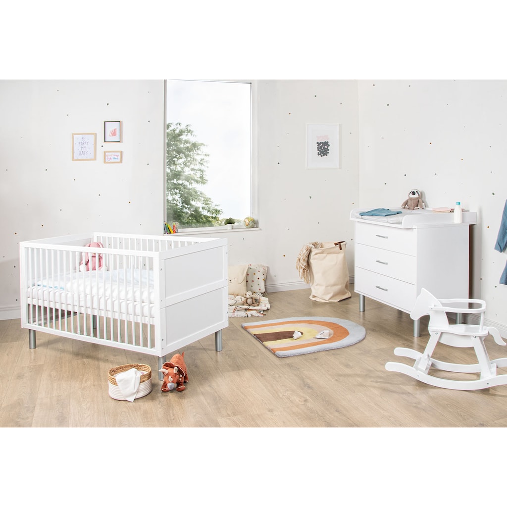 Pinolino® Babymöbel-Set »Jarle breit«, (Spar-Set, 2 St., Gitterbett, Wickelkommode)