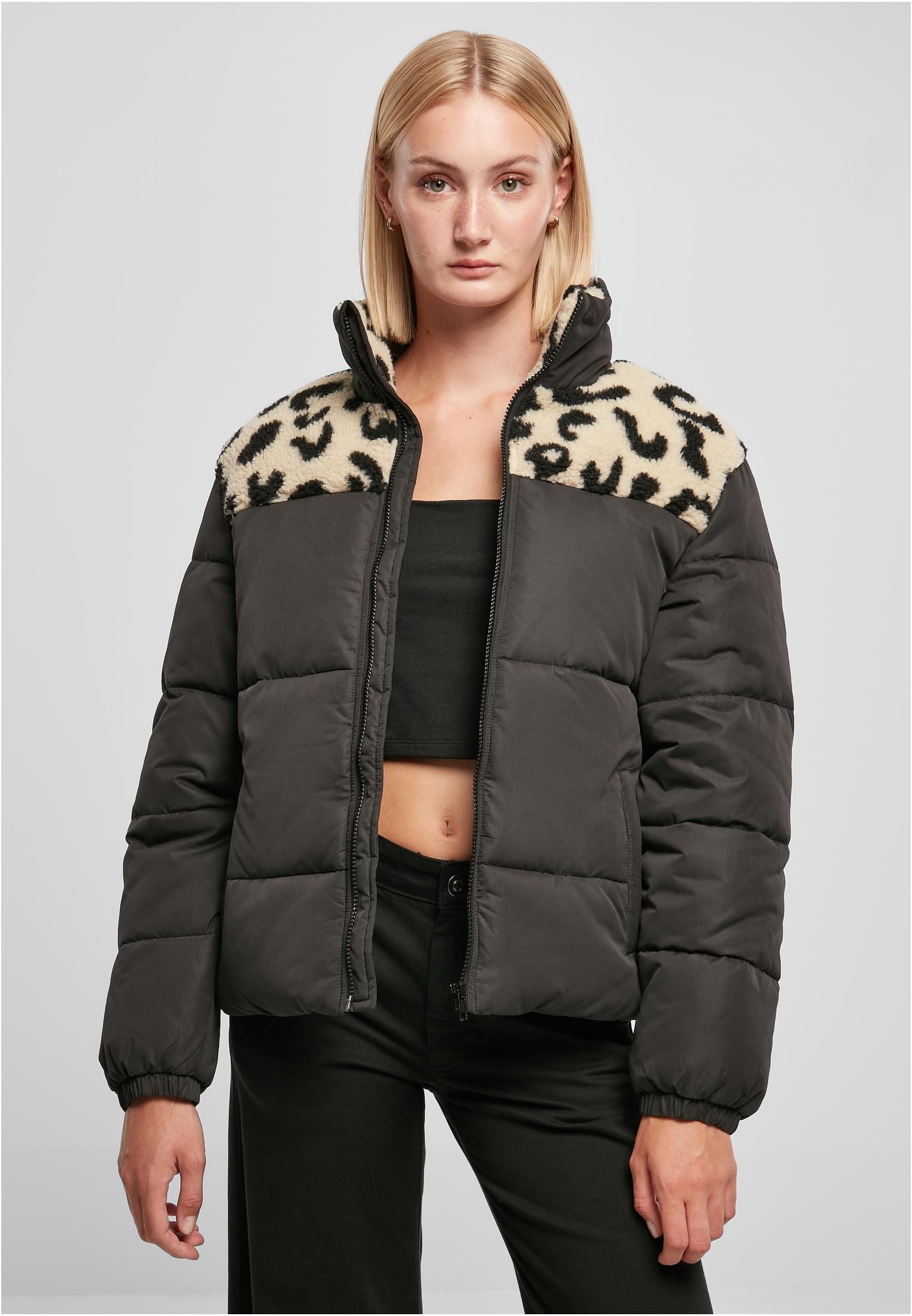 | »Damen BAUR Sherpa ohne URBAN Winterjacke Ladies Kapuze Puffer Jacket«, (1 Mixed kaufen CLASSICS AOP St.),