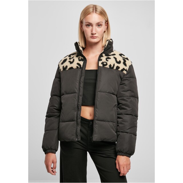 URBAN CLASSICS Winterjacke »Damen Ladies AOP Sherpa Mixed Puffer Jacket«, (1  St.), ohne Kapuze kaufen | BAUR