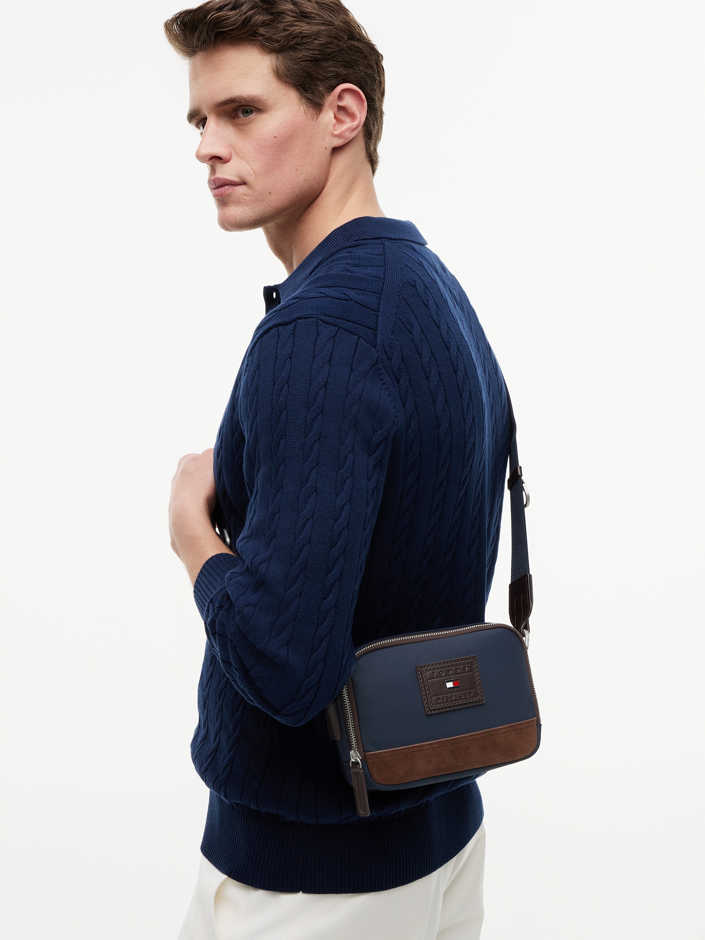 Tommy Hilfiger Umhängetasche »TH HERITAGE CAMERA BAG« Herren Schultertasche, Crossbodybag mit Kontrastbesatz