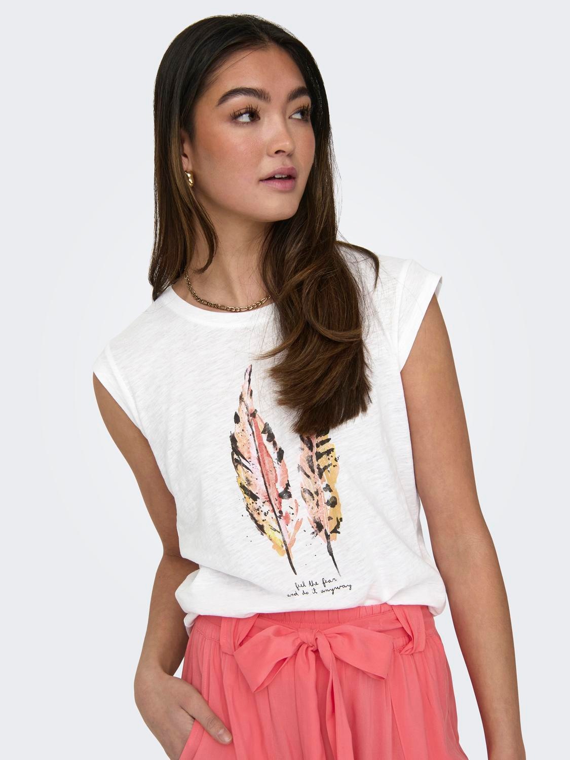 ONLY Kurzarmshirt »FEEL/FEATHERS TOP BOX CS JRS«