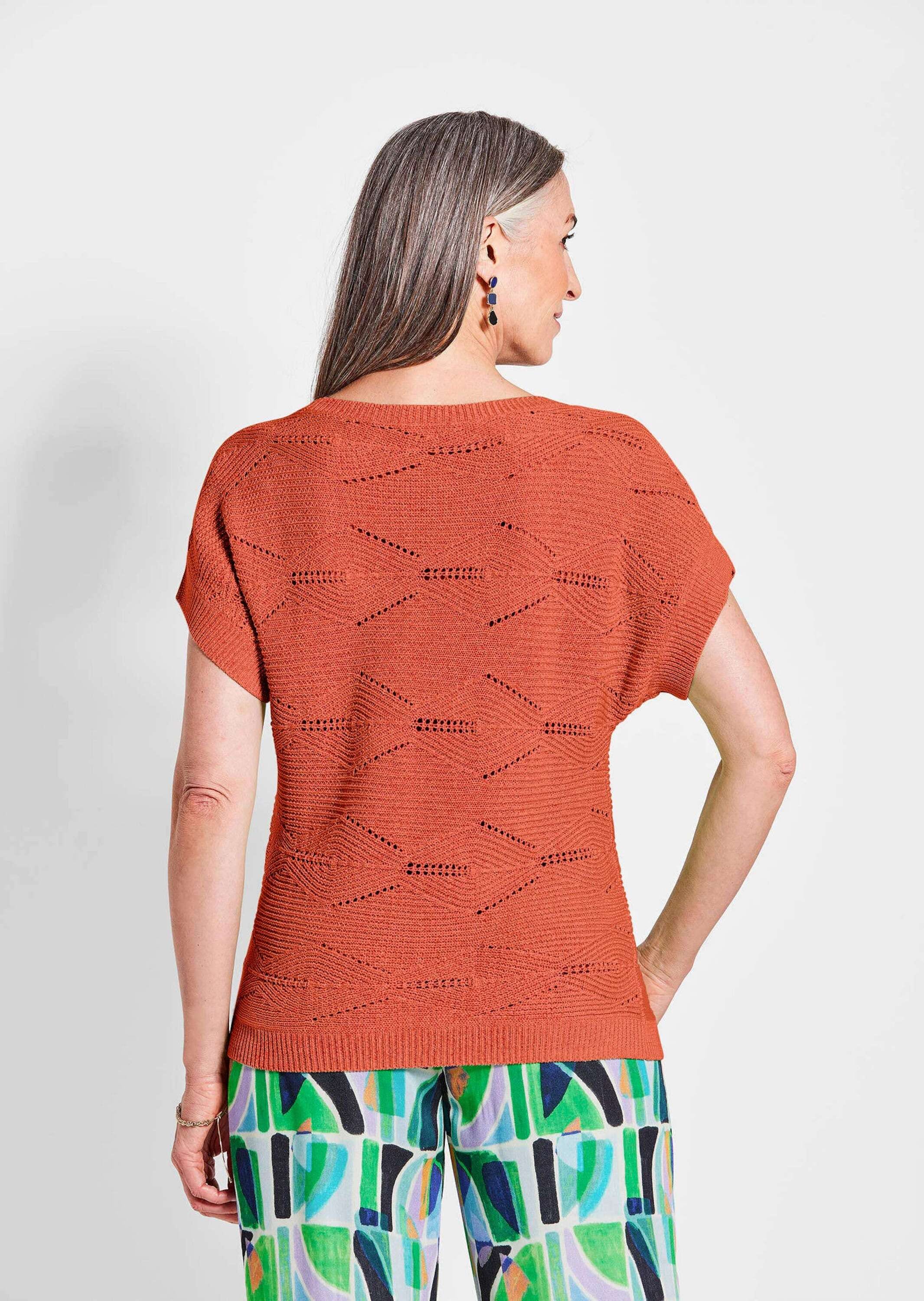 GOLDNER Strickpullover »Kurzgröße Damen Halbarm Strickshirt Uni«