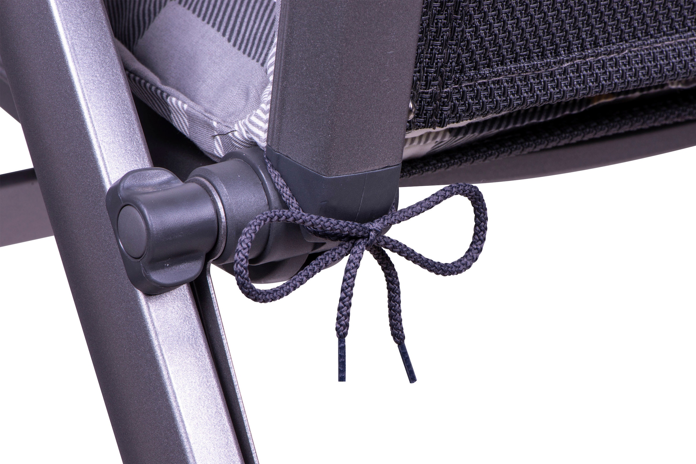 GO-DE Hochlehnerauflage Karo grau - Maße BxLxH ca.: 50 cm x 120 cm x 6 cm