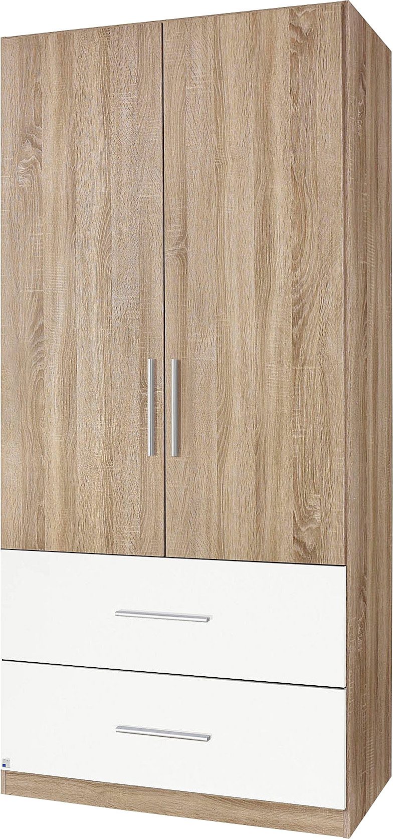 rauch Kleiderschrank "Drehtürenschrank Schrank Garderobe Wäscheschrank Schlafzimmer ALVOR" Breiten 91/136/181 cm, Höhe 197 cm, erhältlich optional mit Spiegel, 2 große Schubladen MADE IN GERMANY