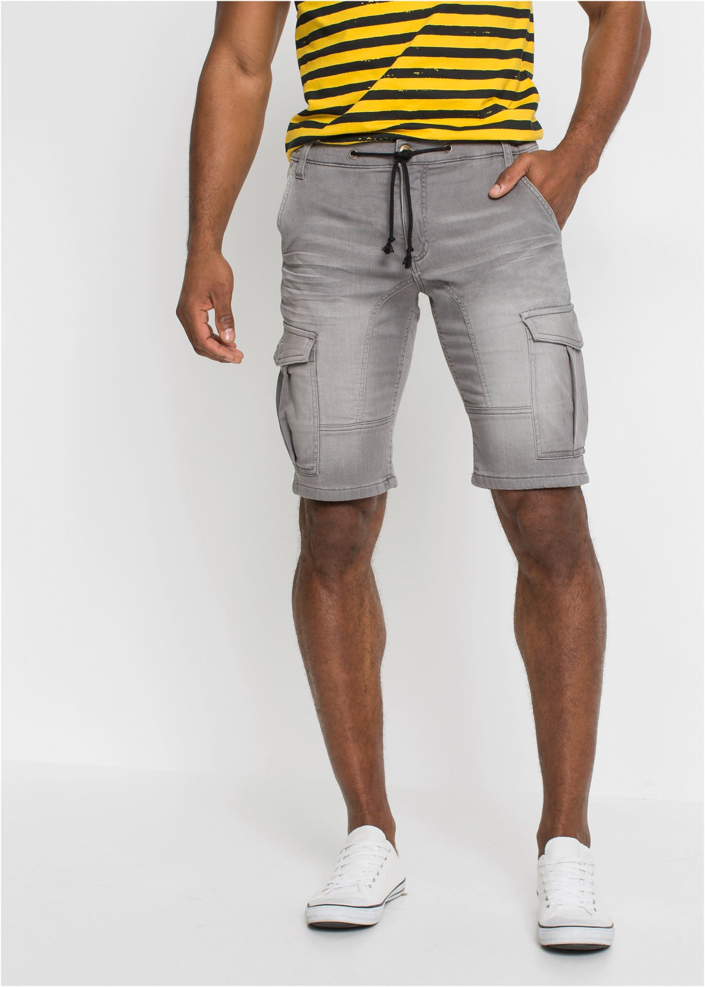 bonprix Bermudas aus Baumwolle und Polyester, mit Used-Effekt, regular fit günstig online kaufen