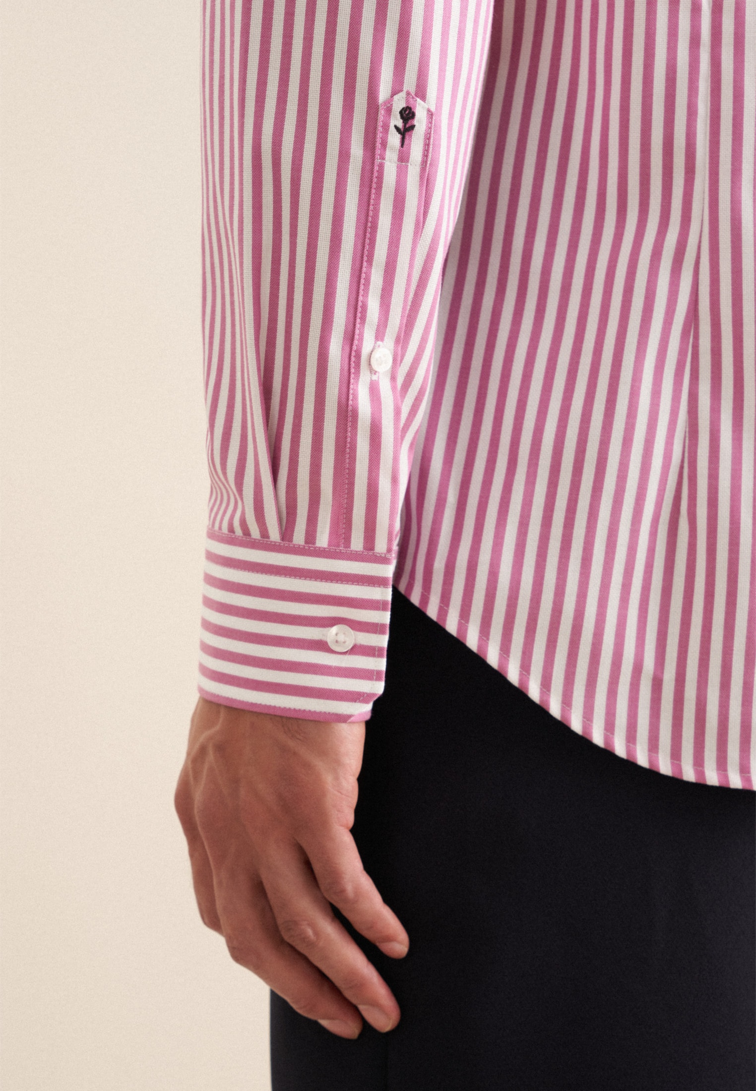 seidensticker Businesshemd »Schwarze Rose«, Slim Kentkragen Gestreift