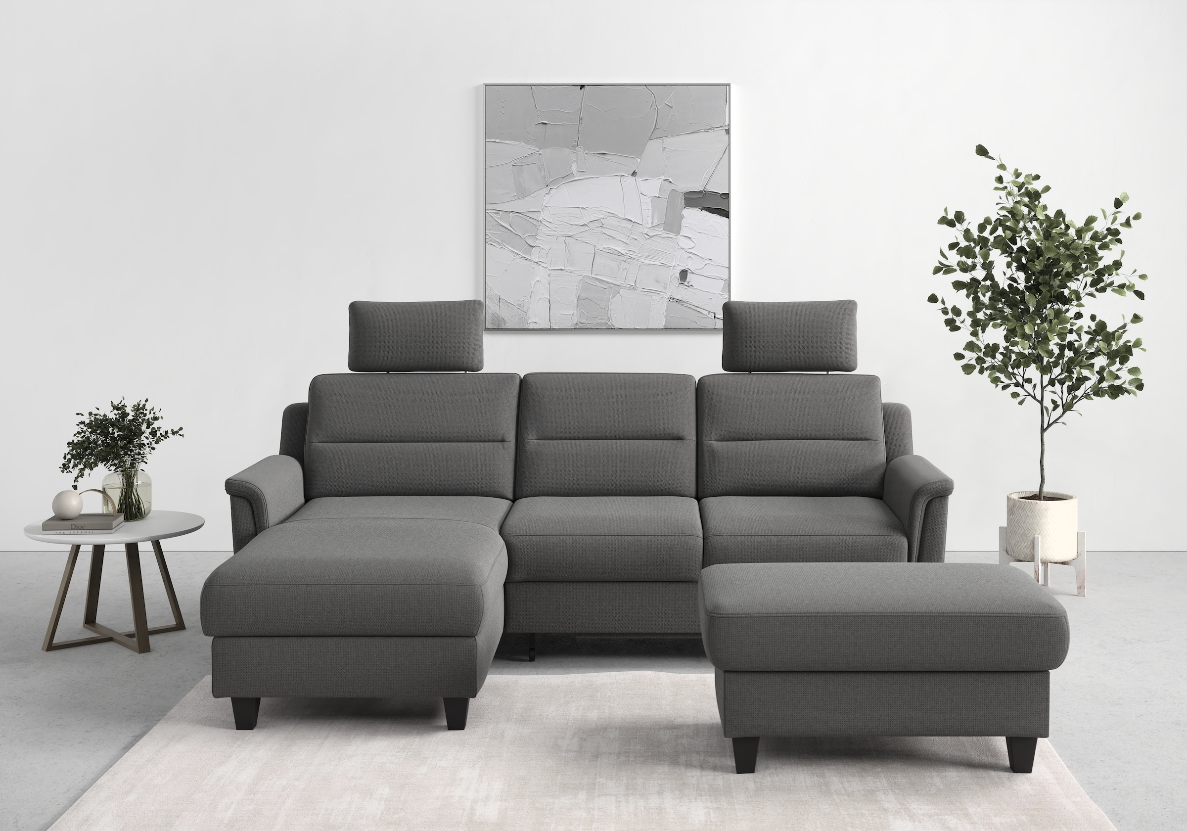 sit&more Ecksofa "Farö L-Form" inklusive Federkern, wahlweise mit Schlaffunktion und Bettkasten
