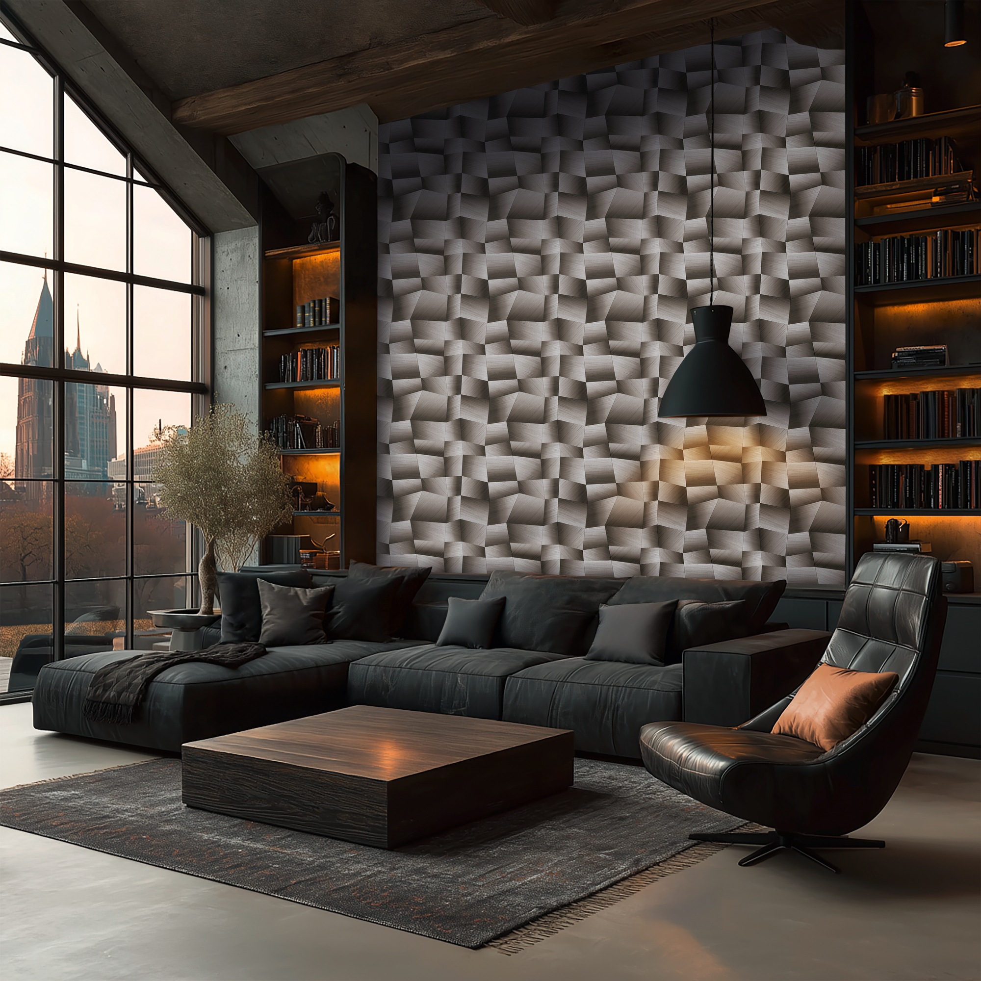 living walls Vliestapete »Vibes & Styles Damian – Refined Dimensions Vliestapete« 3D-Optik leicht strukturiert Geometrisches 3D-Design mit markanter Struktur und edlem Glanzeffekt