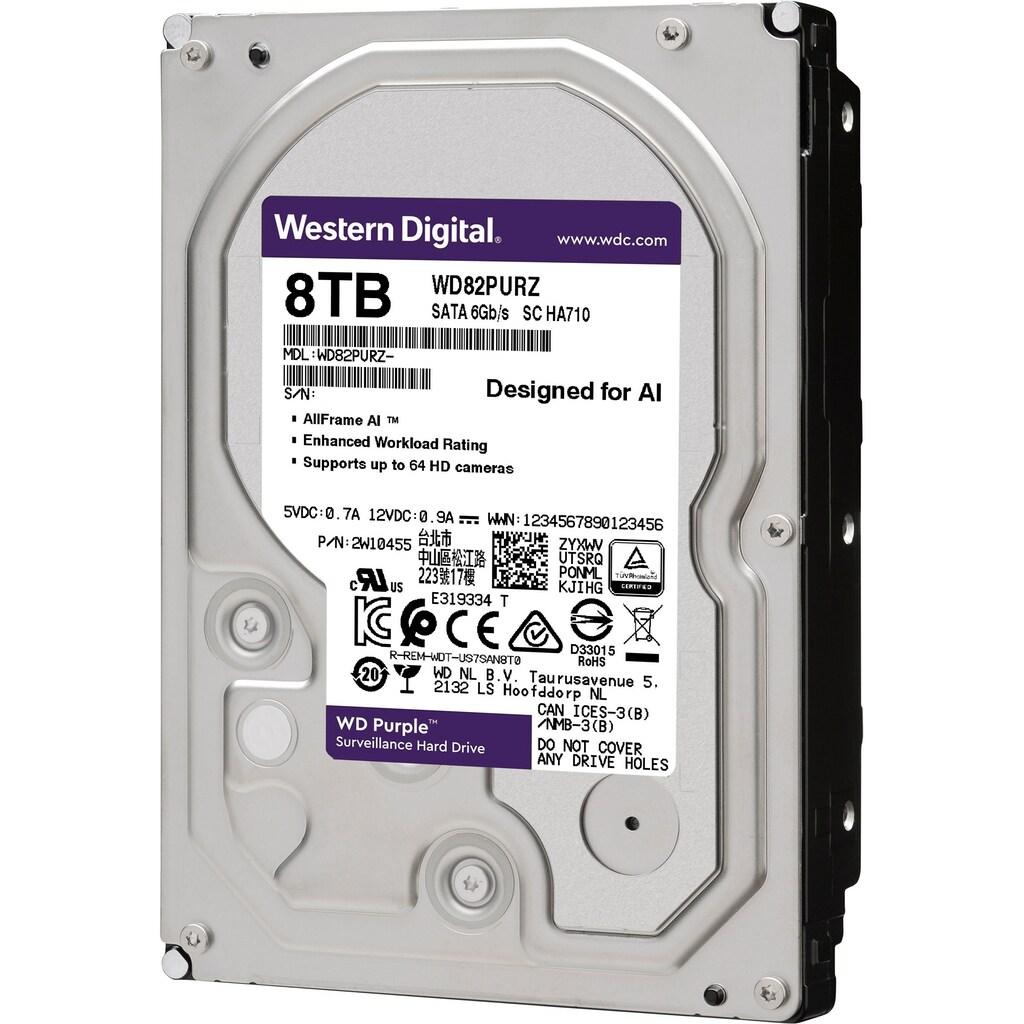 Western Digital HDD-Festplatte »WD Purple™«, 3,5 Zoll, Anschluss SATA III