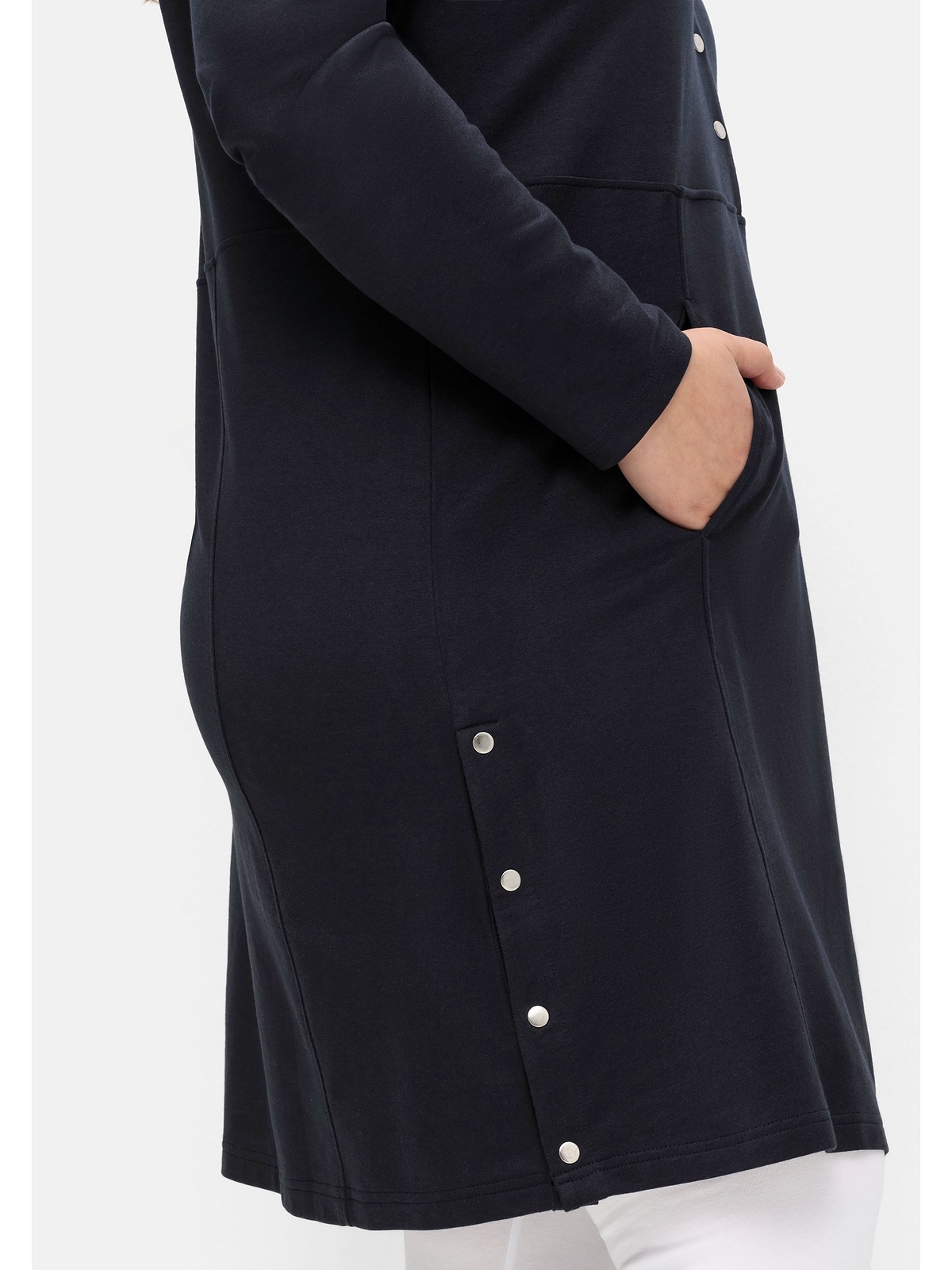 Sheego Sweatkleid »Große Größen«, mit Seitenschlitzen und Knopfleiste
