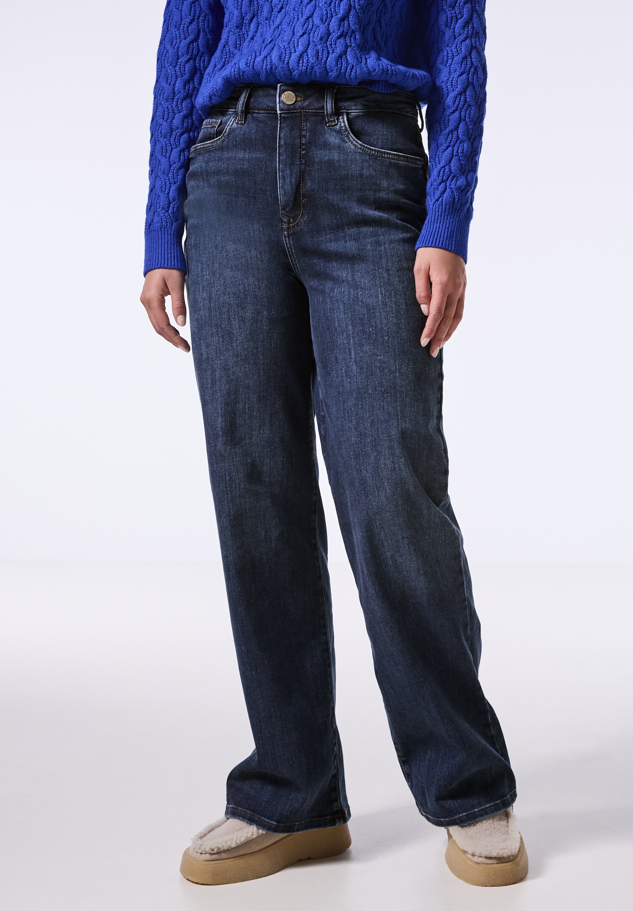 STREET ONE STUDIO Weite Jeans, aus Baumwolle mit Stretchanteil