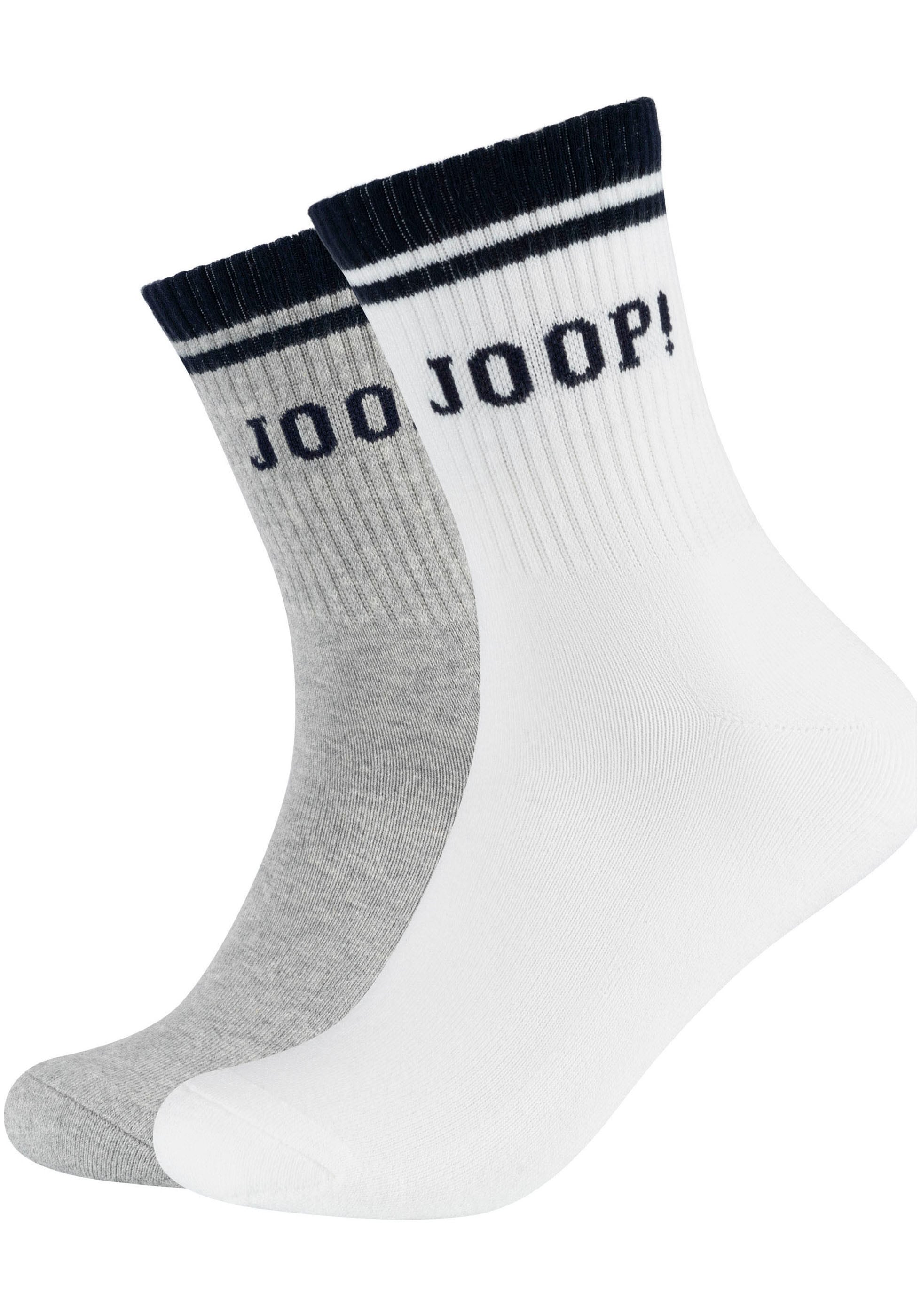 JOOP Socken, (2er Pack), Premium Qualität, Tennissocken mit verstärkter Ferse, verstärkte Zehen