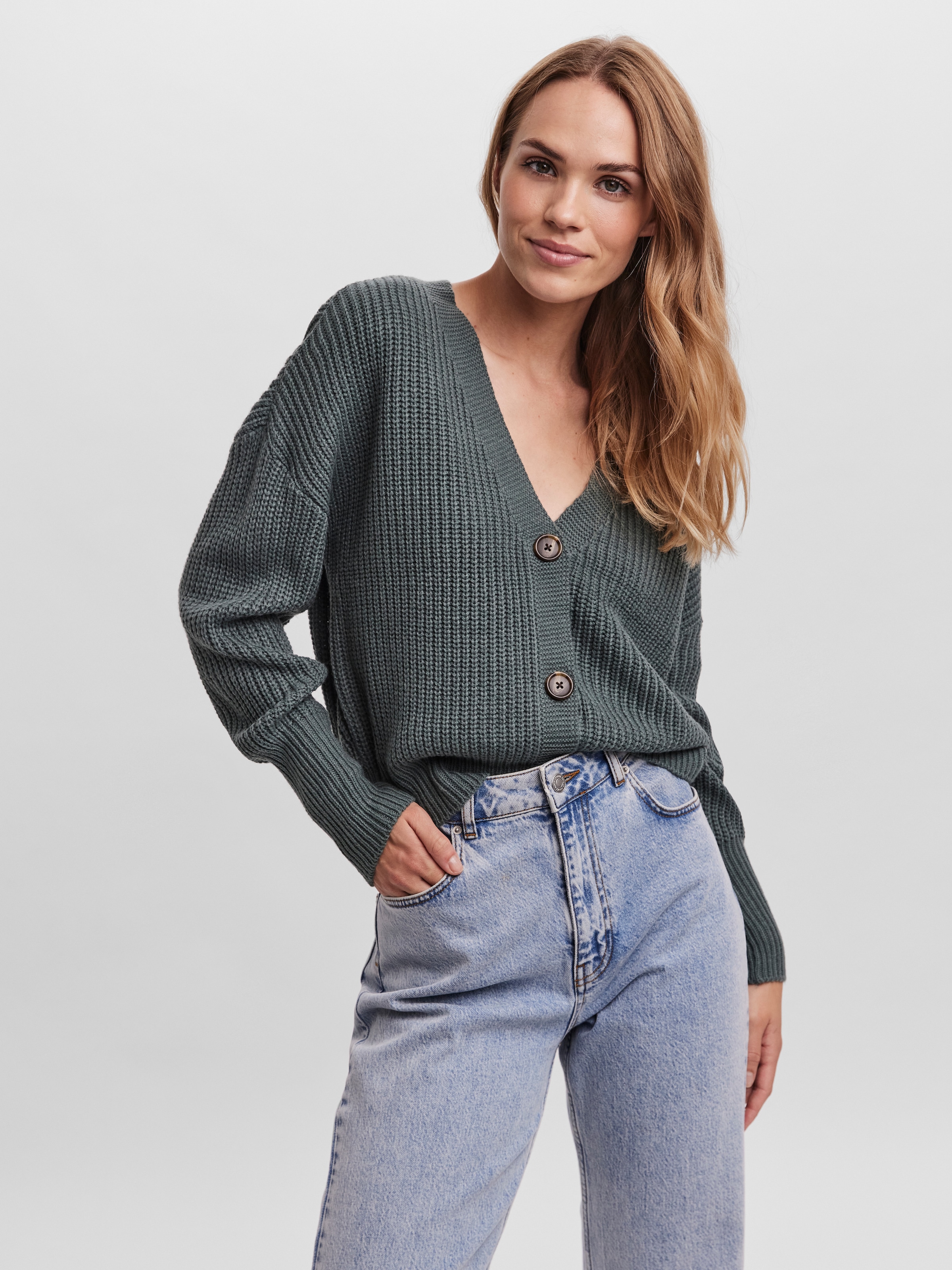 Vero Moda Strickjacke "VMLEA LS V-NECK CUFF CARDIGAN NOOS" günstig online kaufen