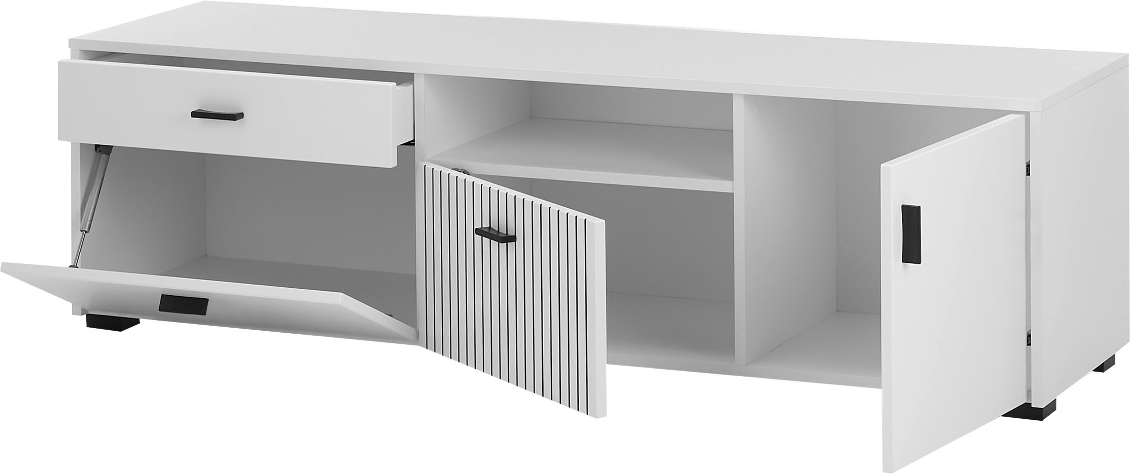 INOSIGN Lowboard »Hudson«, in moderner Trendfarbe, Griffe aus Metall (Schwarz), Breite 150 cm