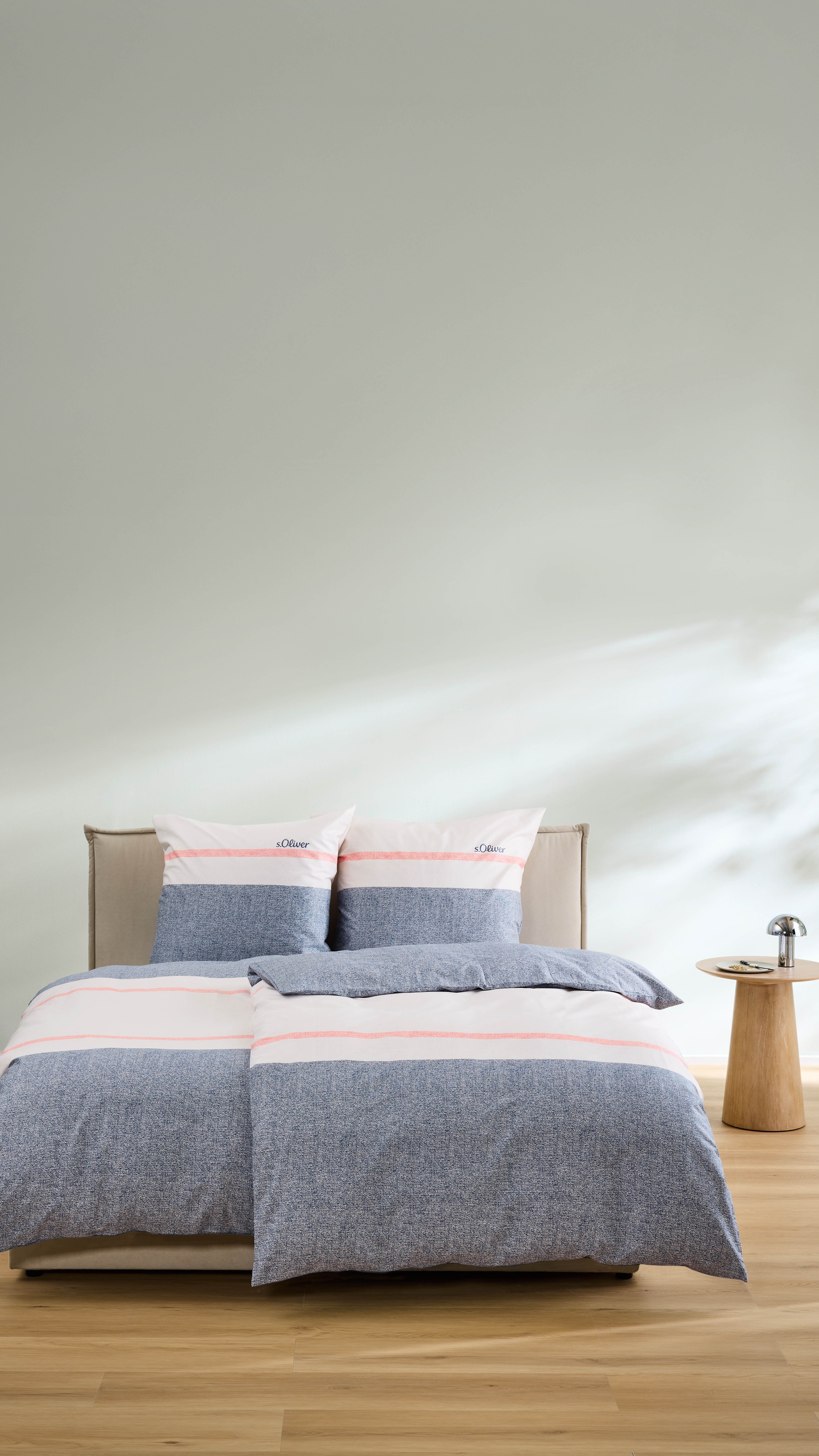s.Oliver Bettwäsche »s.Oliver Satinbettwäsche« 2 Leinenstruktur mit modernem Farbstatement